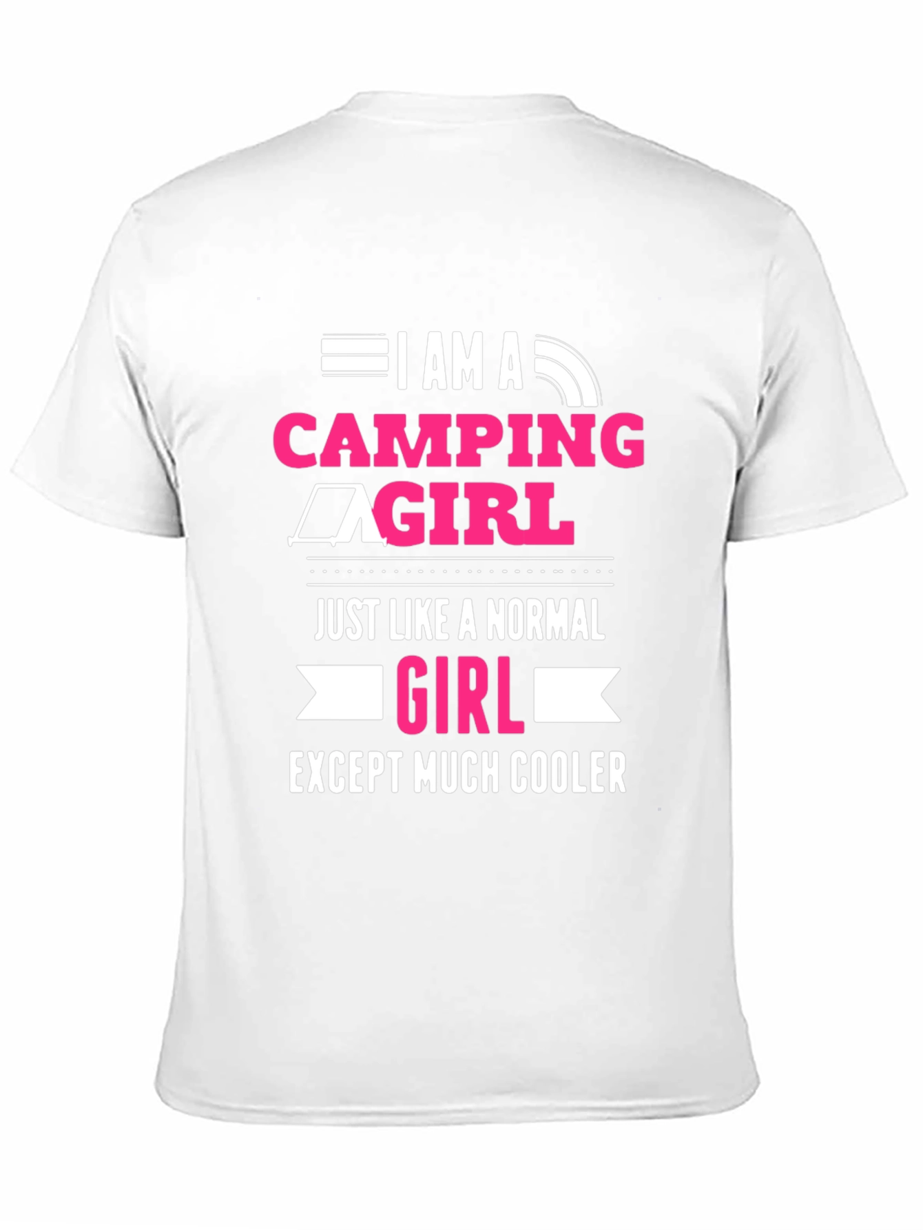 Camping Girl T-Shirt - Black Graphic Tee