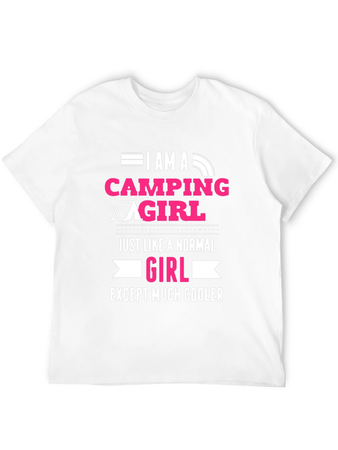 Camping Girl T-Shirt - Black Graphic Tee