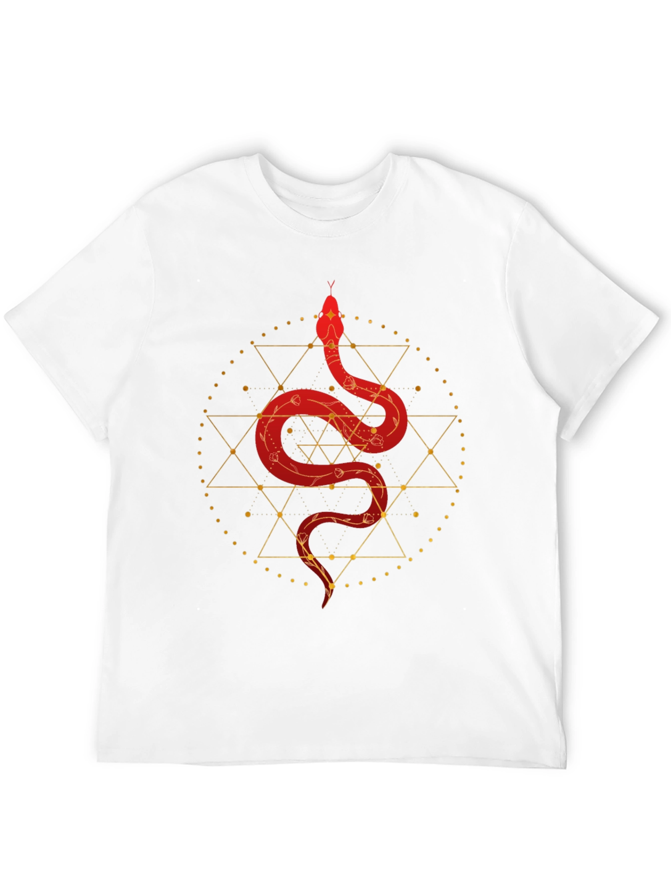 Geometric Serpent Graphic Tee - Modern Mystic