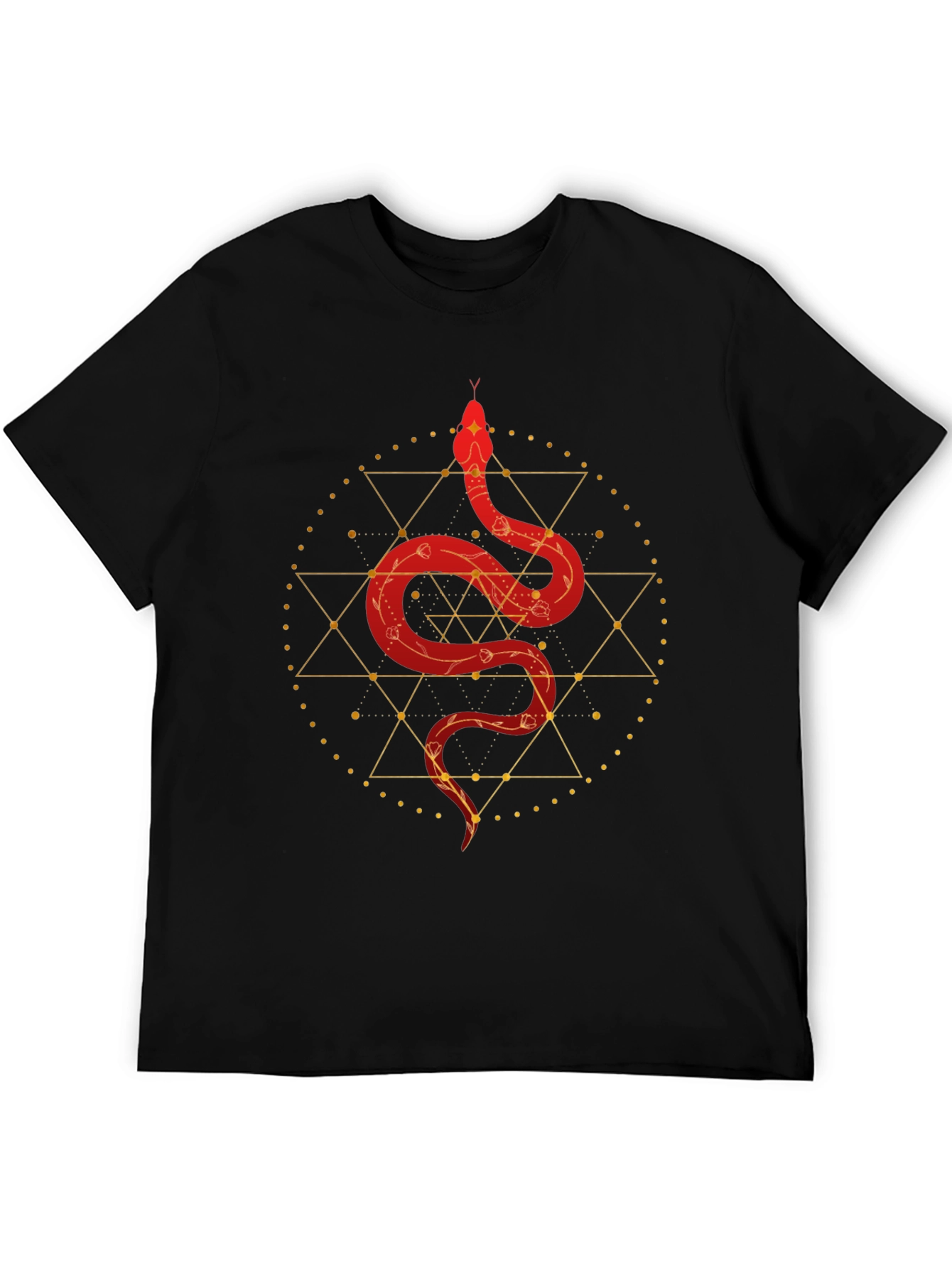 Geometric Serpent Graphic Tee - Modern Mystic