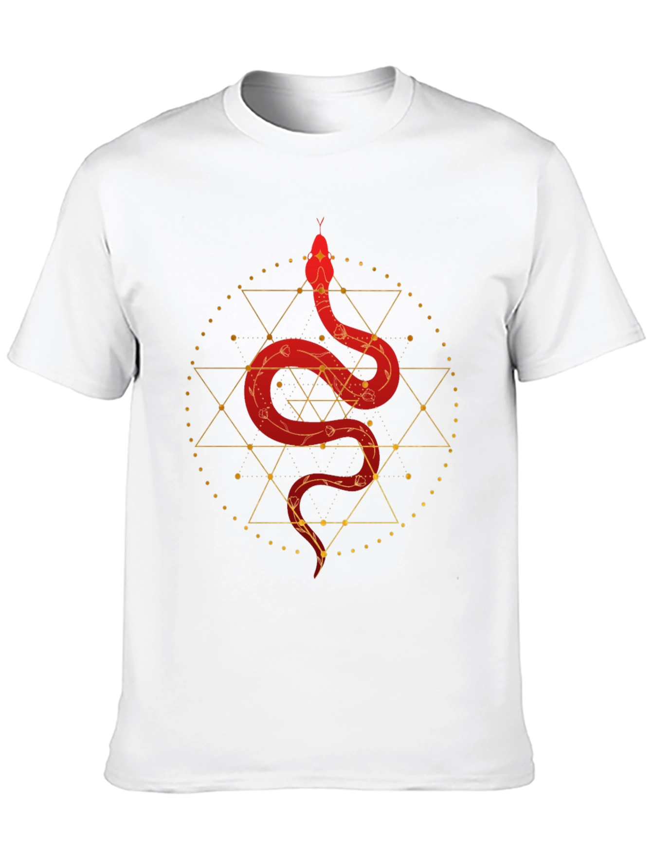 Geometric Serpent Graphic Tee - Modern Mystic