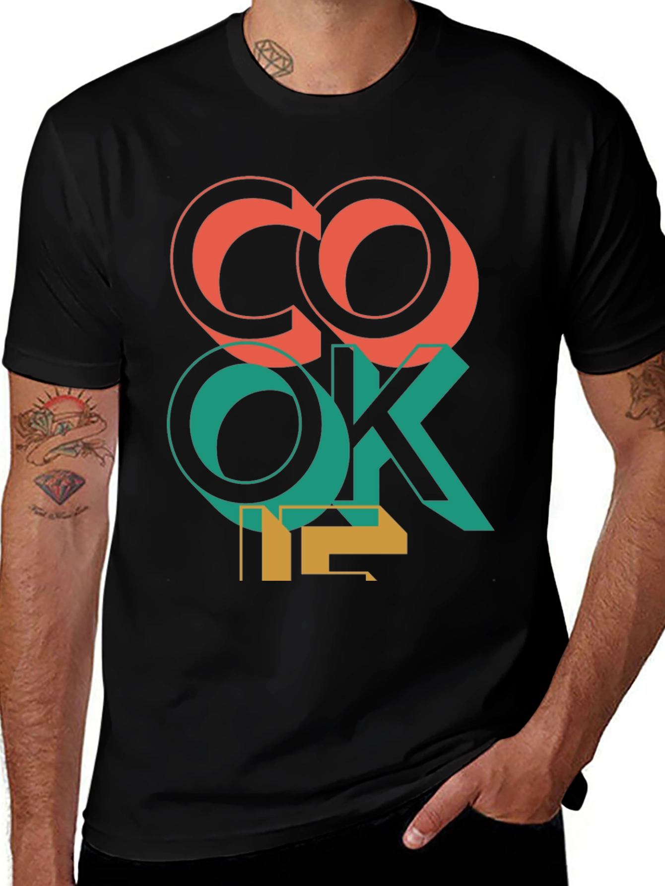 Cool Cook Me Graphic Print Black T-Shirt