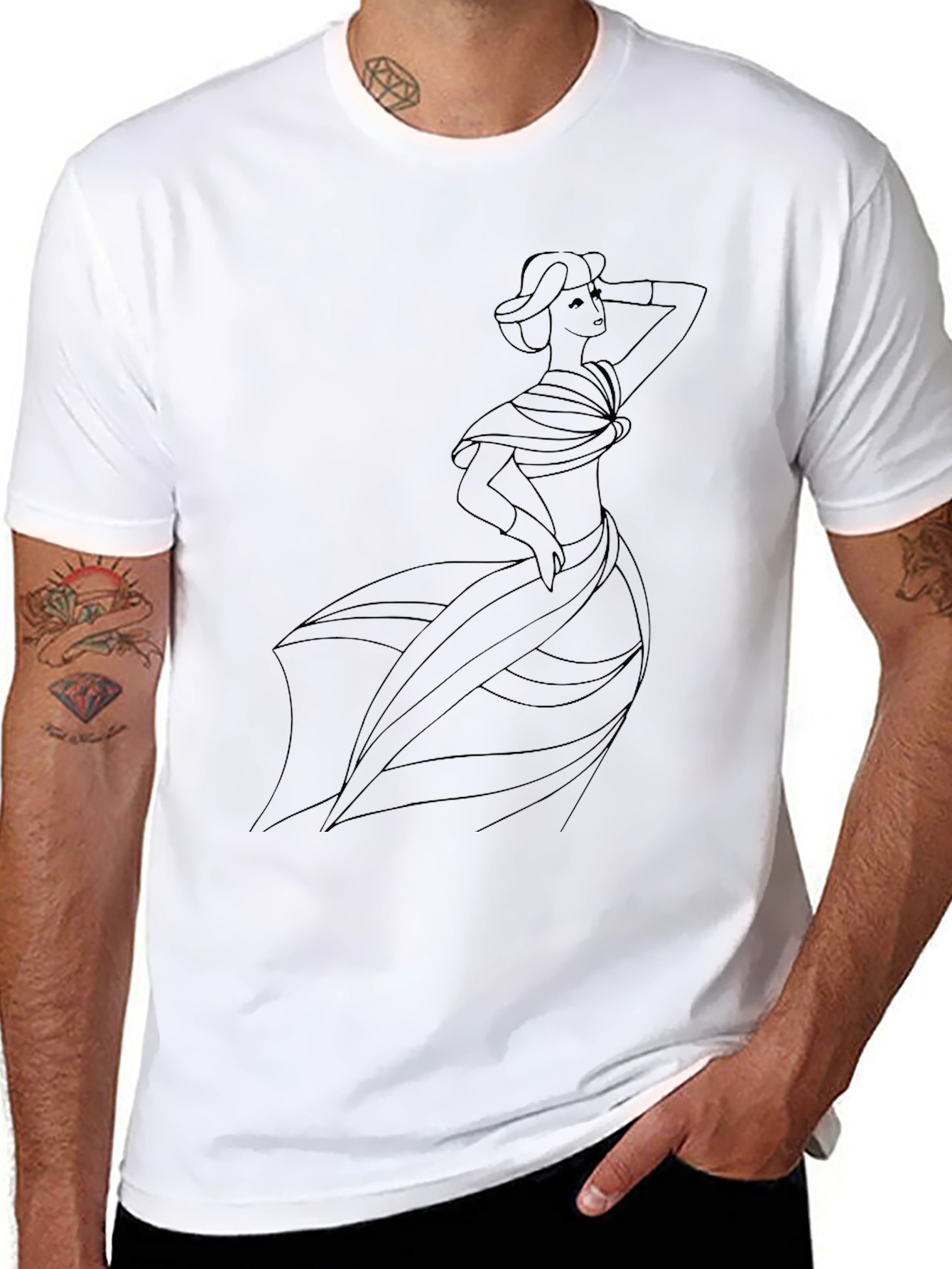 Elegant Woman Graphic Tee - Classic Style