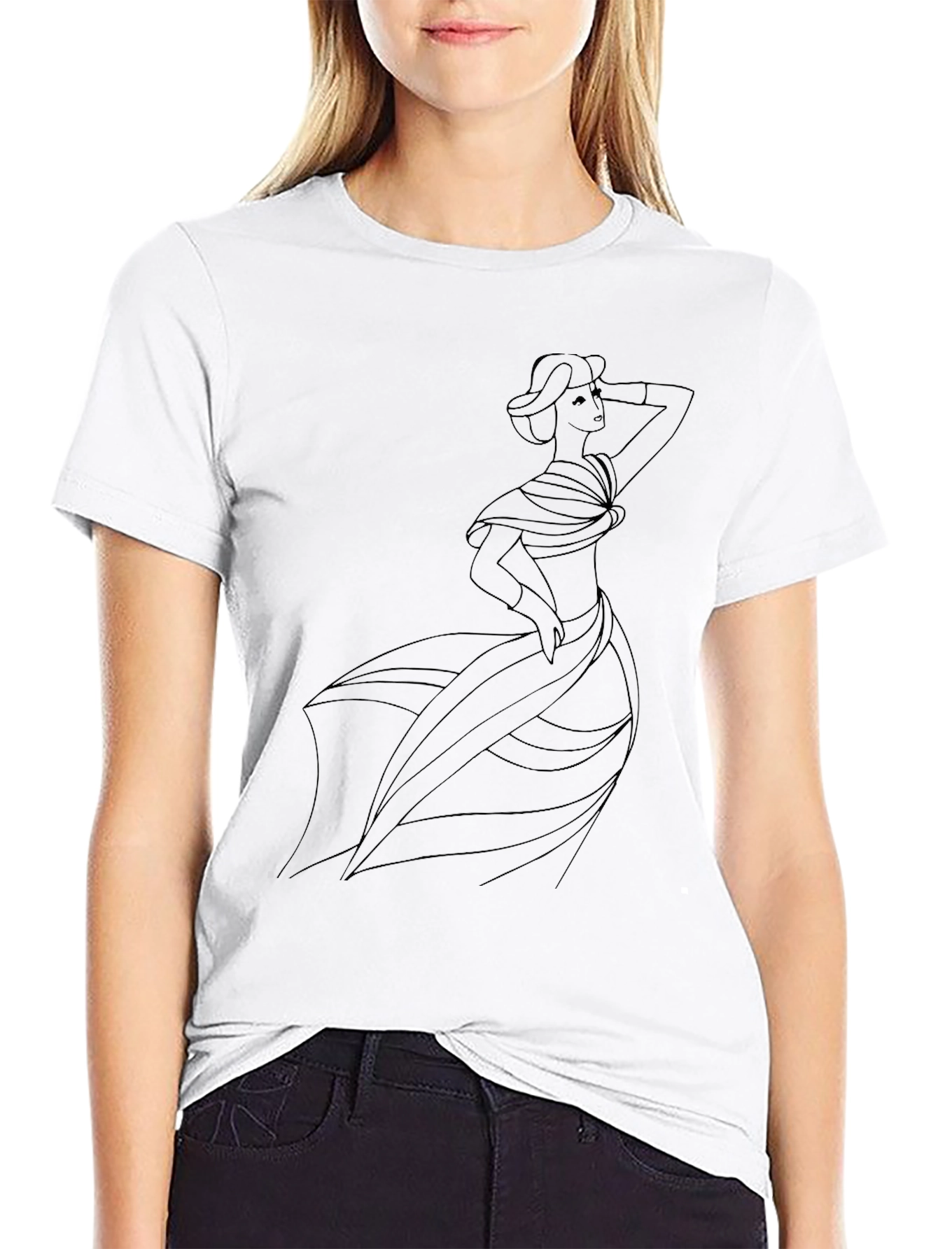 Elegant Woman Graphic Tee - Classic Style