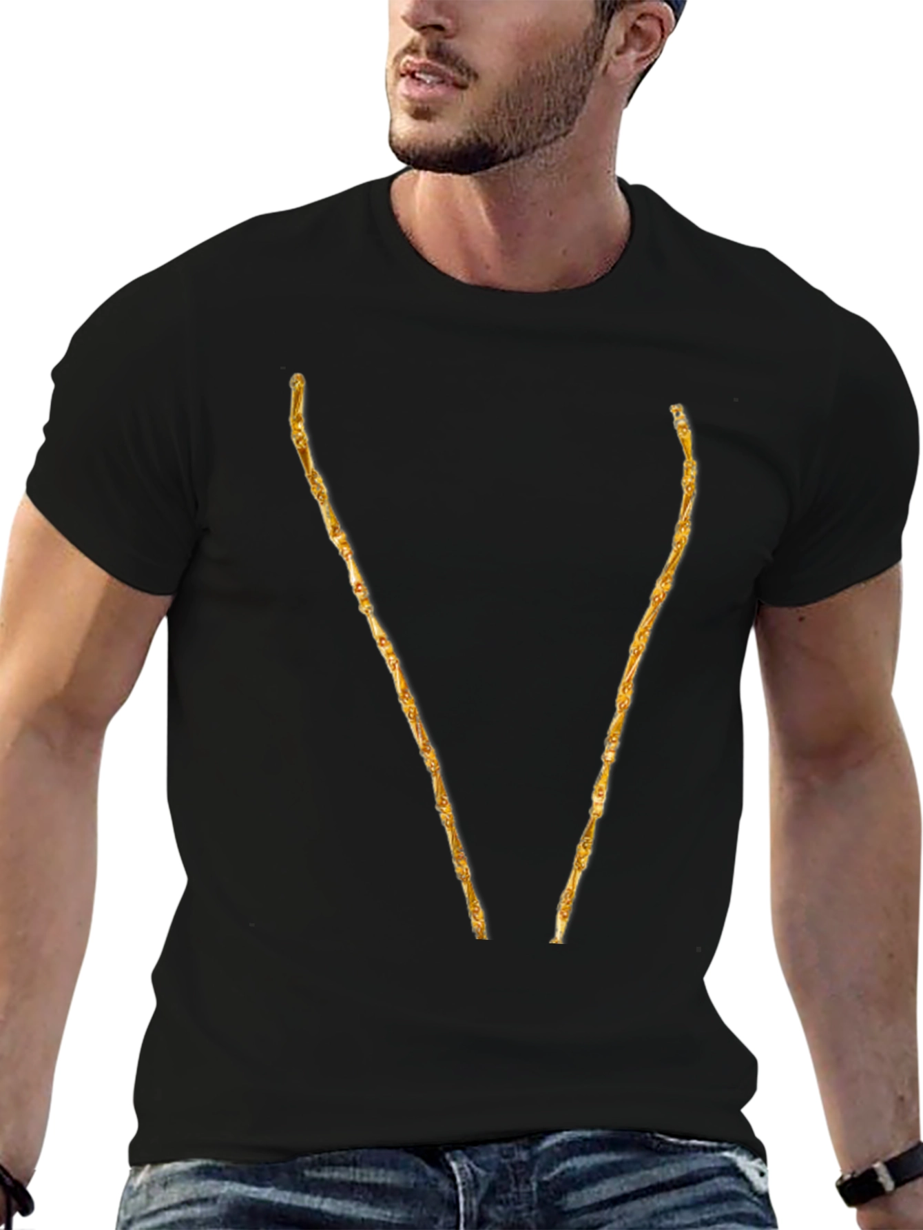 Golden Sticks Graphic Black T-Shirt