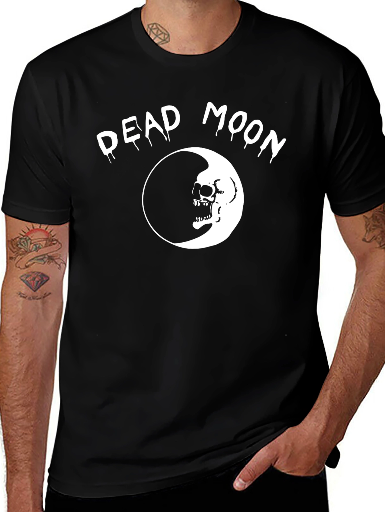Dead Moon Graphic T-Shirt - Skull & Moon Design