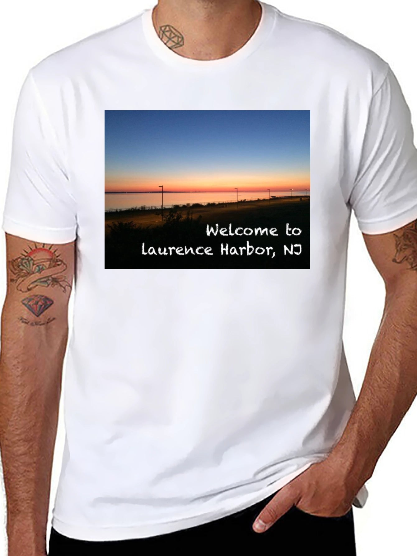 Laurence Harbor NJ Sunset Graphic T-Shirt