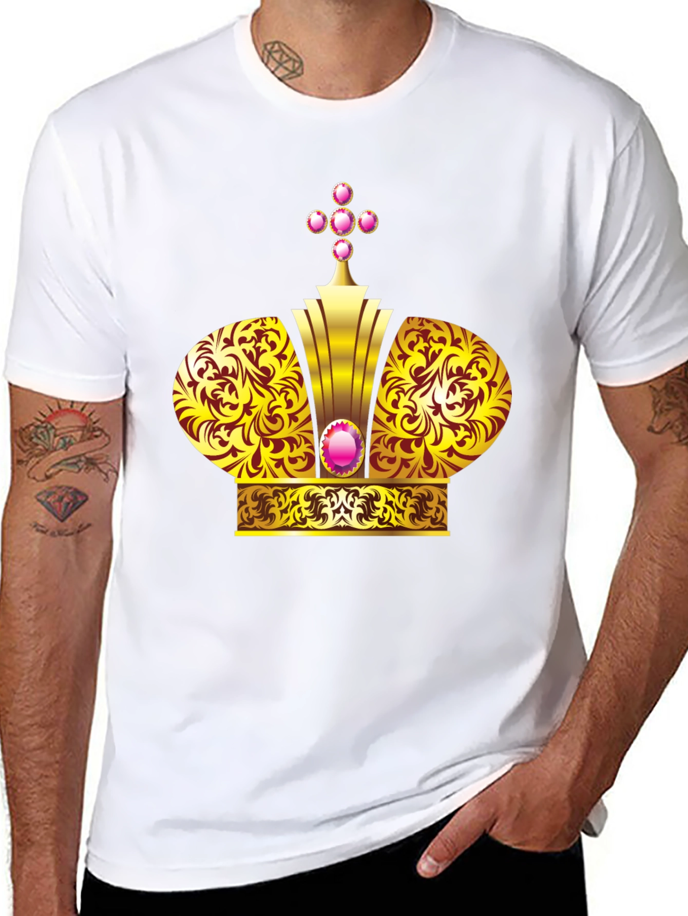 Golden Crown Graphic Black T-Shirt