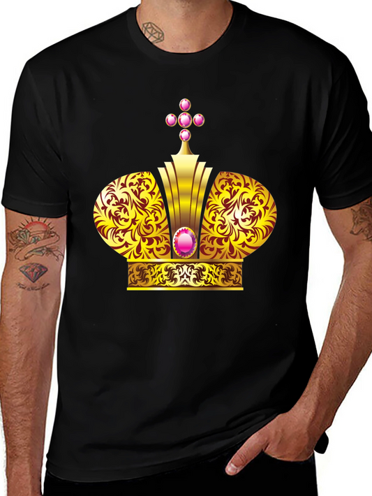 Golden Crown Graphic Black T-Shirt