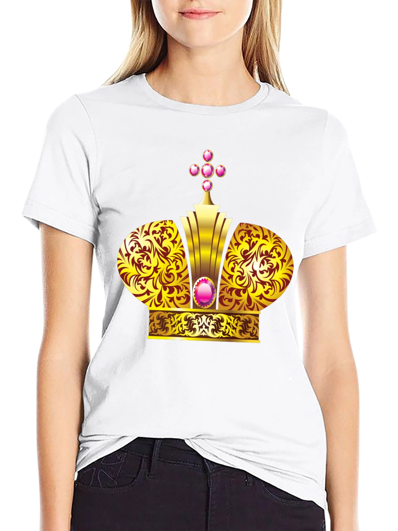 Golden Crown Graphic Black T-Shirt