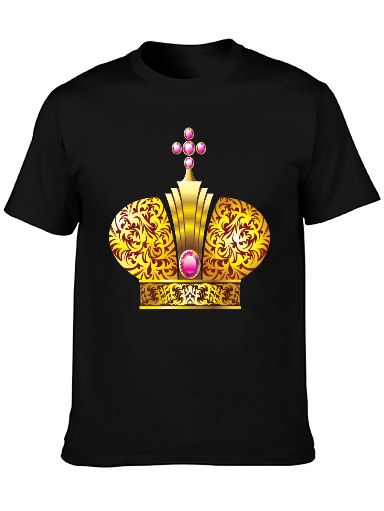 Golden Crown Graphic Black T-Shirt