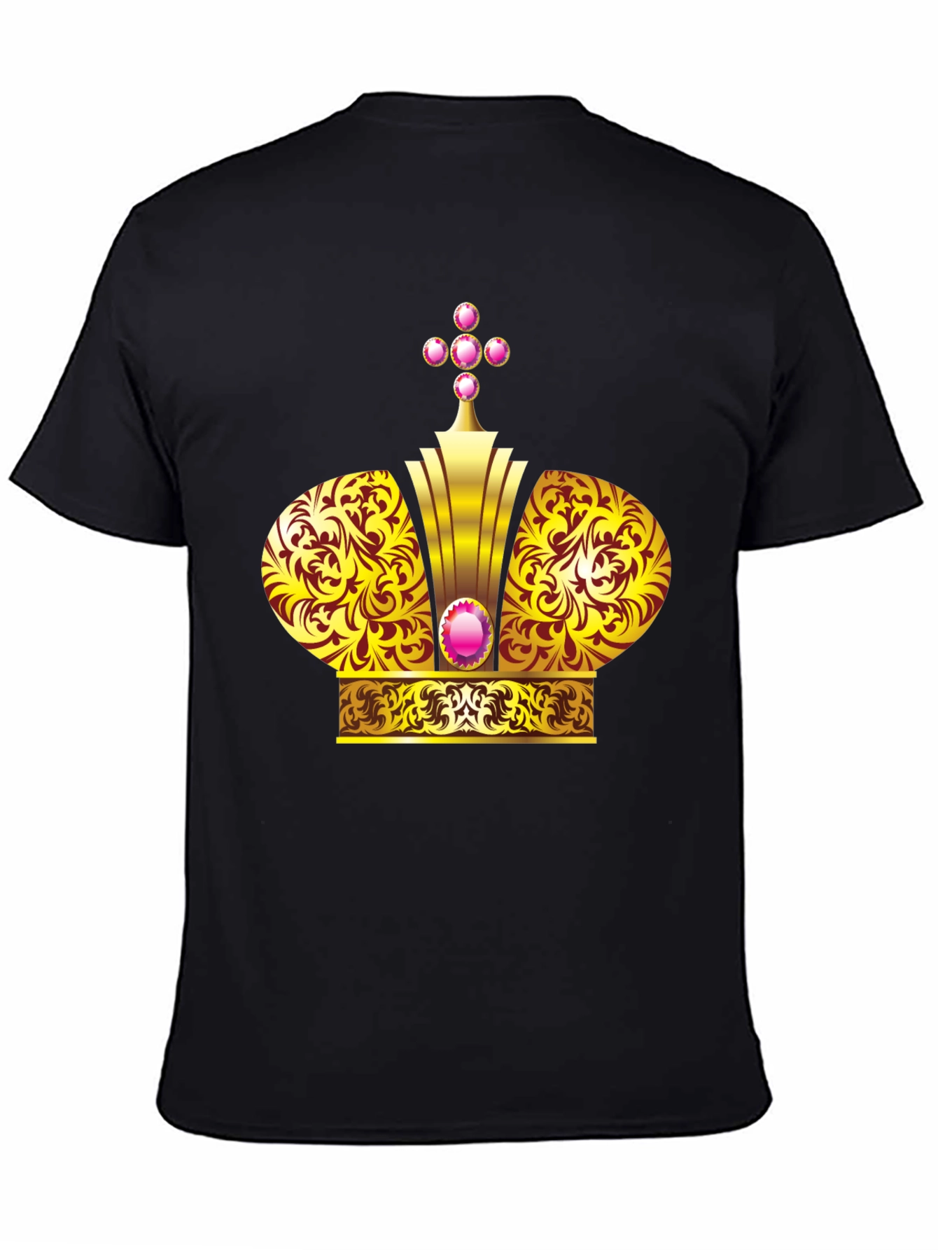 Golden Crown Graphic Black T-Shirt