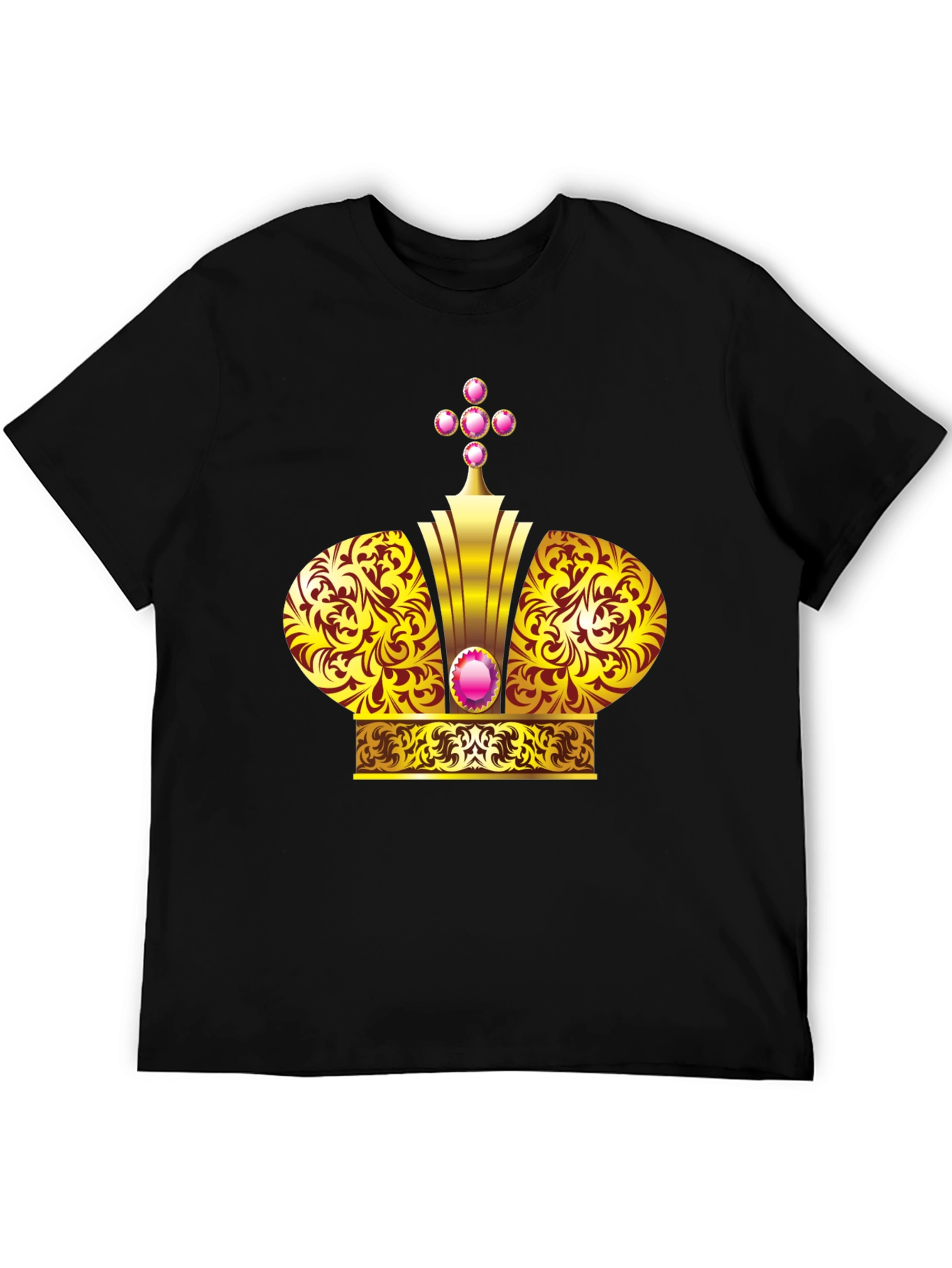 Golden Crown Graphic Black T-Shirt