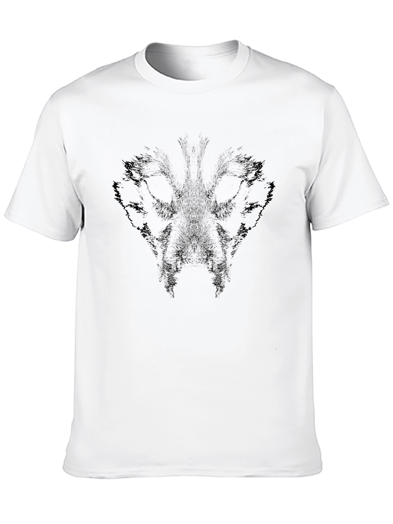 Black Graphic Tee - Abstract Animal Face