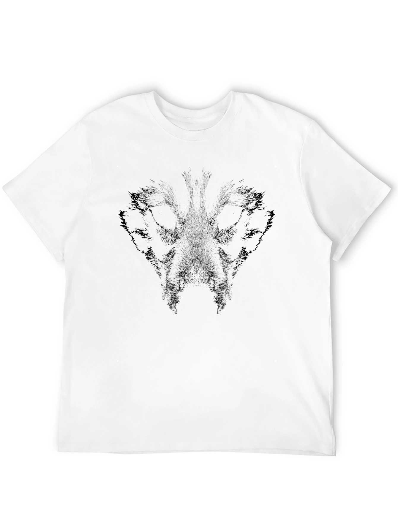 Black Graphic Tee - Abstract Animal Face