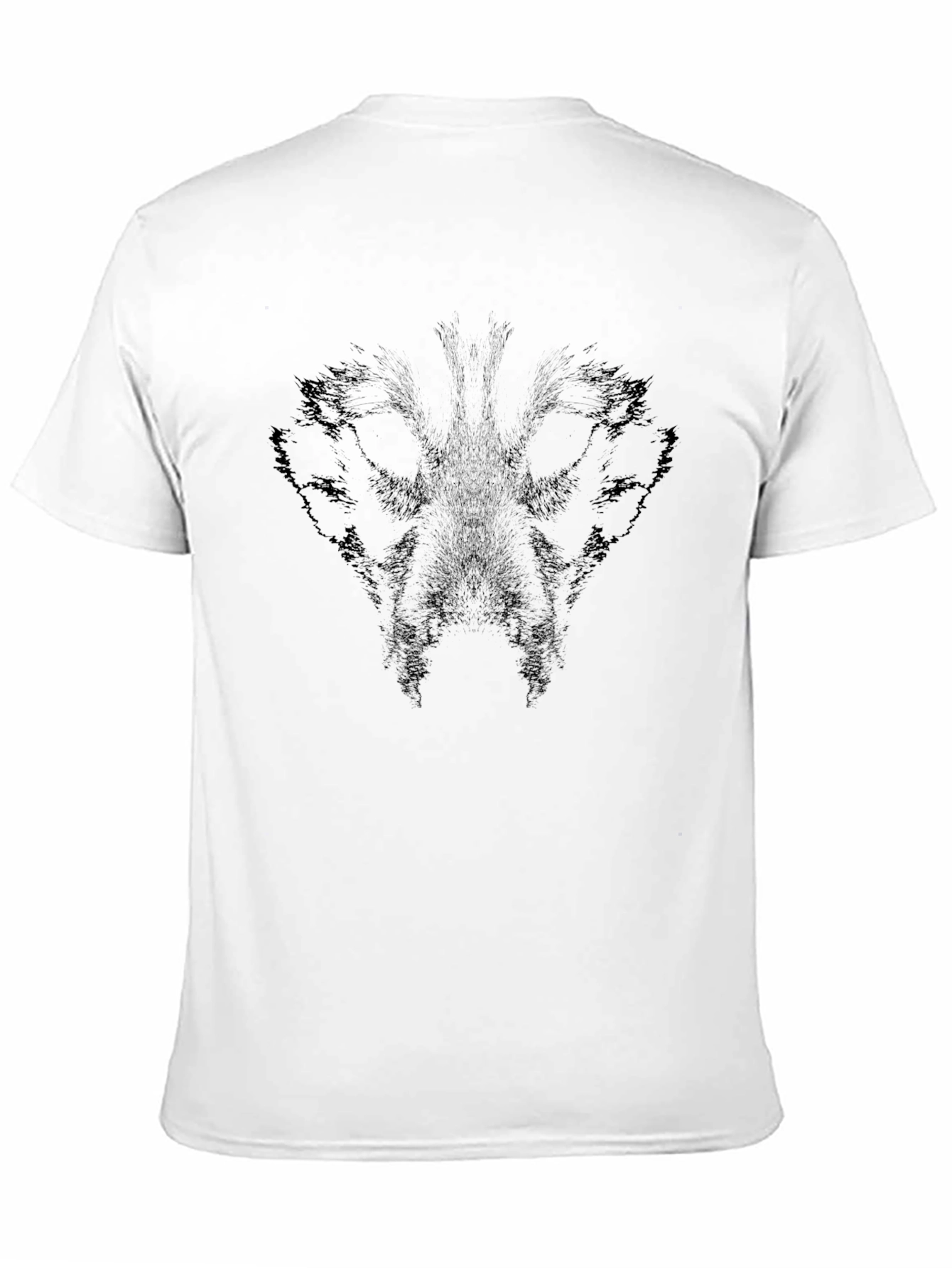 Black Graphic Tee - Abstract Animal Face