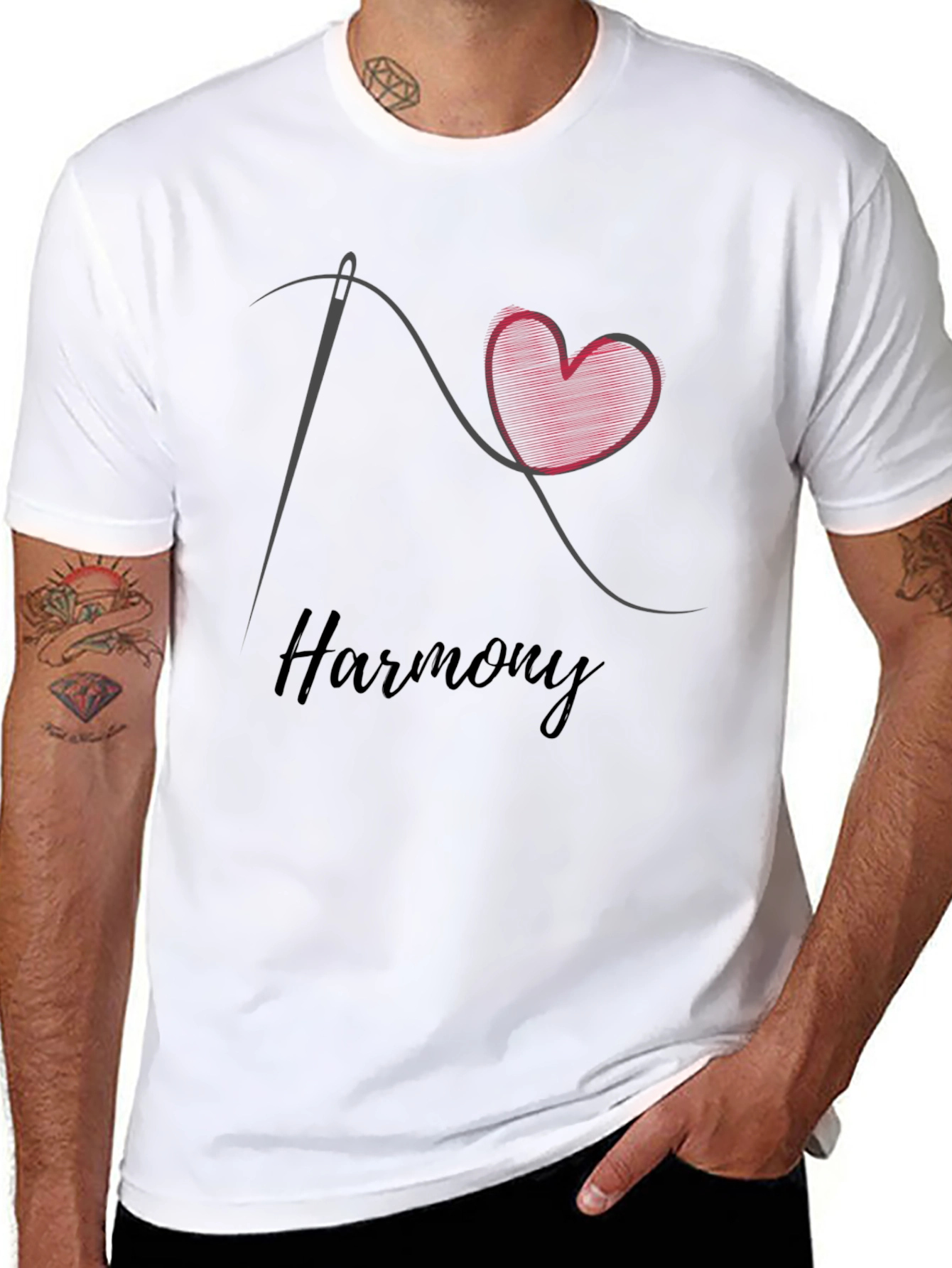 Harmony Graphic T-Shirt: Sewn Heart Design