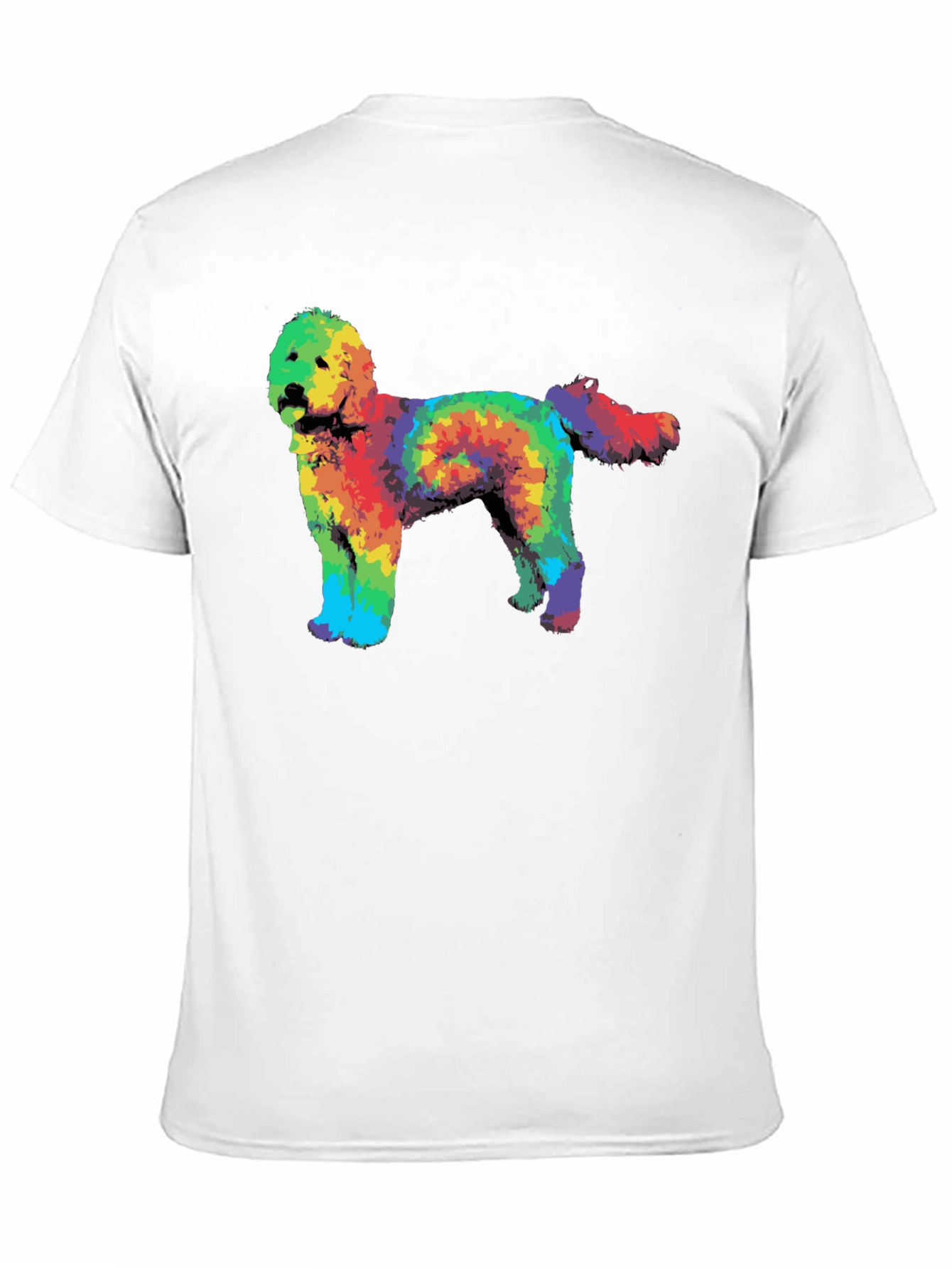 Rainbow Tie-Dye Doodle Dog Graphic T-Shirt