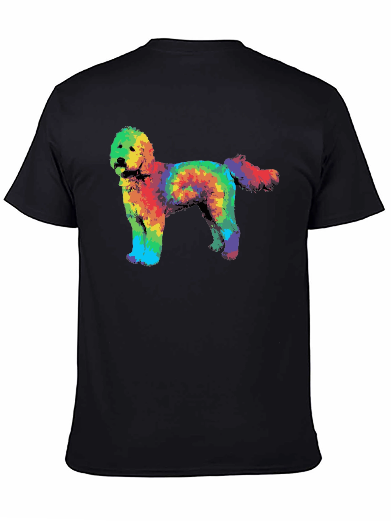 Rainbow Tie-Dye Doodle Dog Graphic T-Shirt