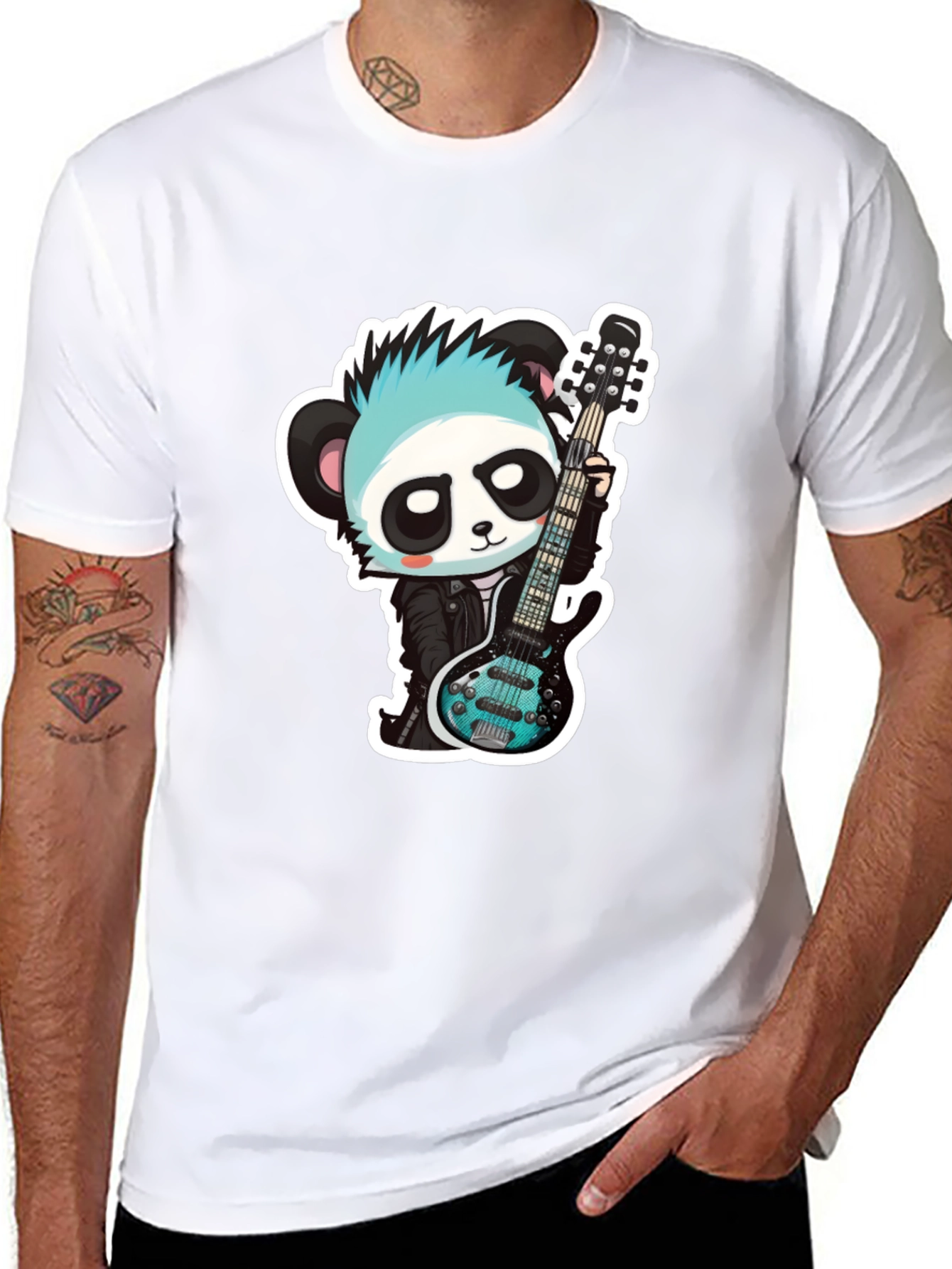 Panda Guitarist Graphic T-Shirt