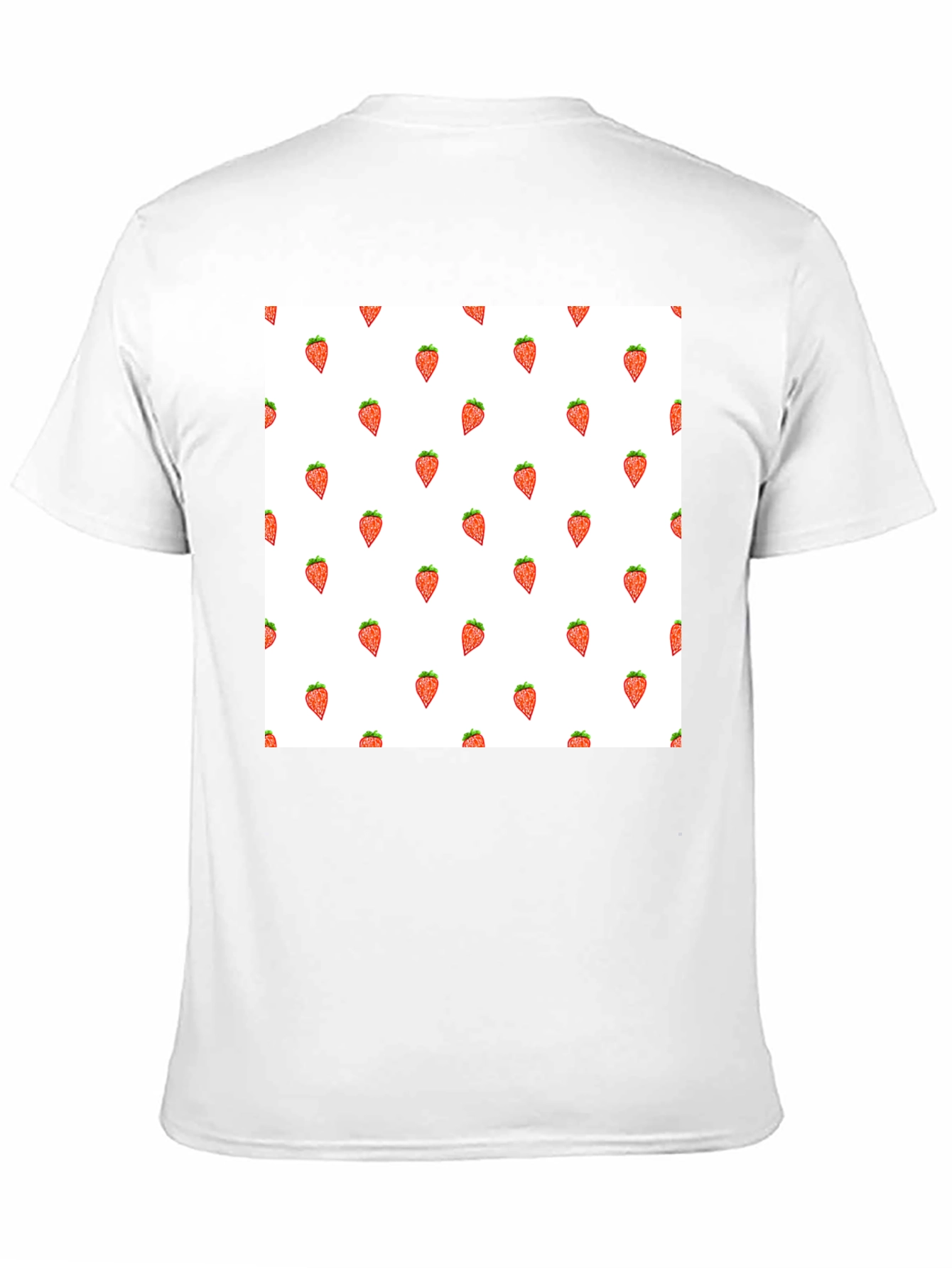Strawberry Pattern Black T-Shirt
