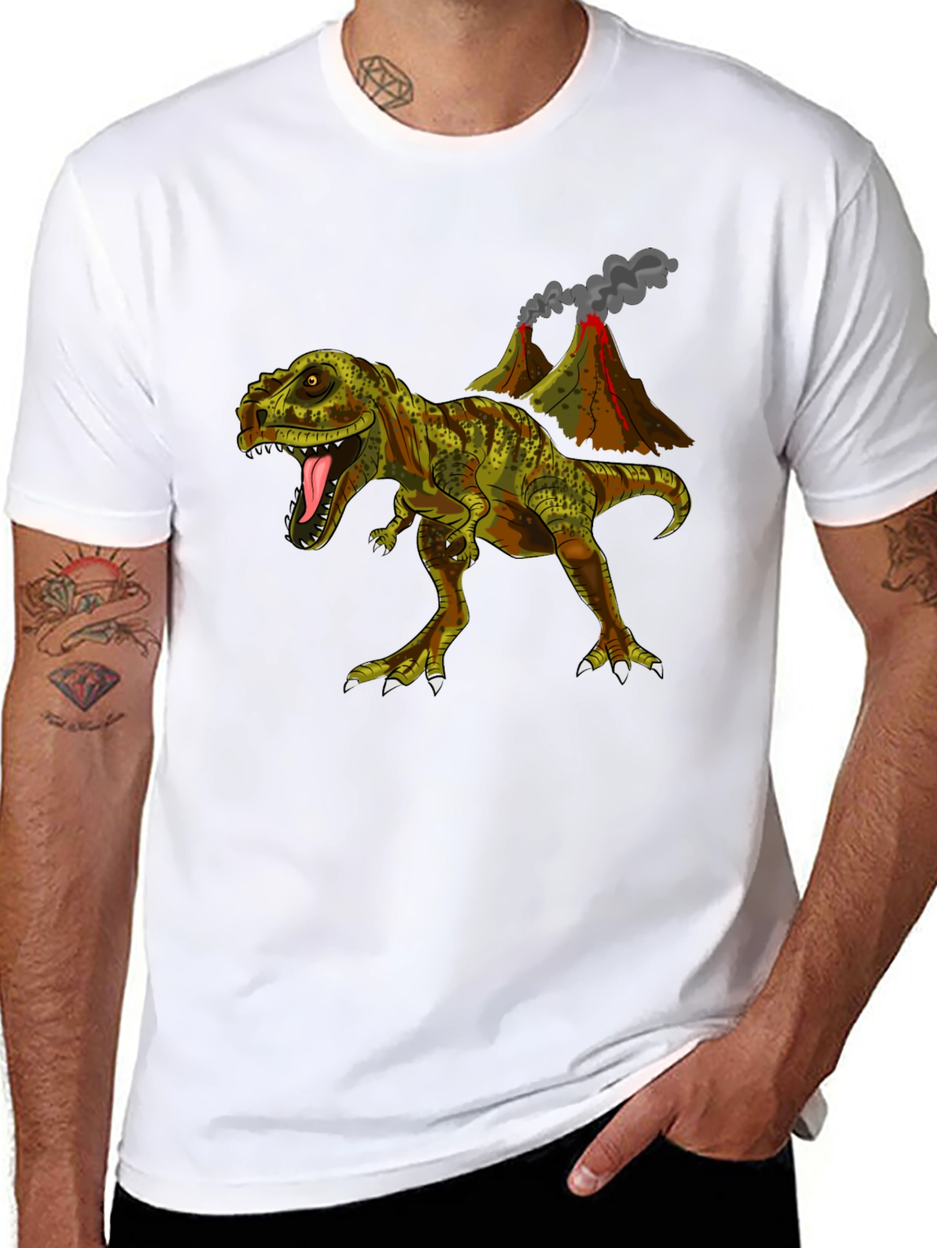 Dino Volcano T-Shirt - Jurassic Cool