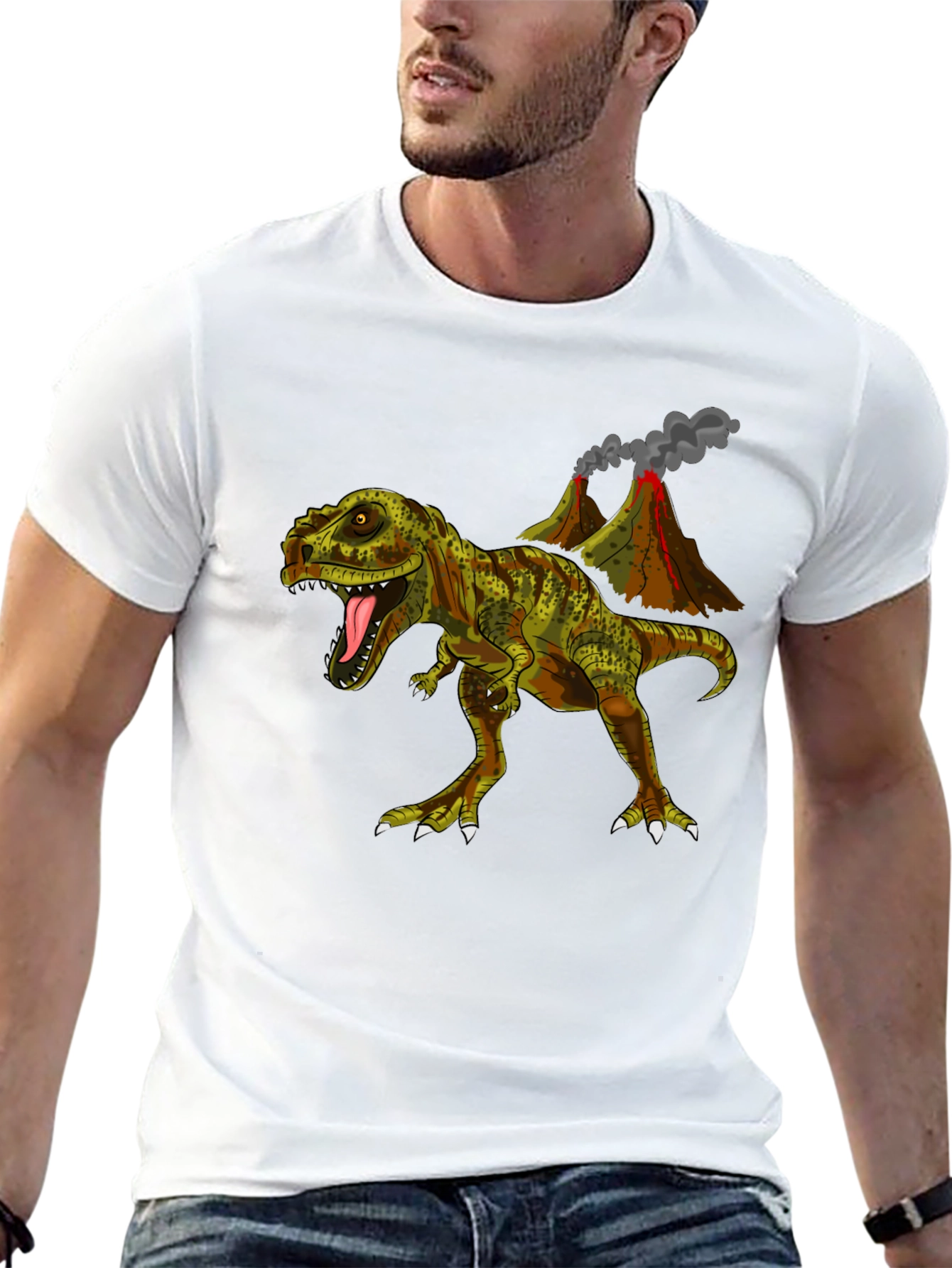Dino Volcano T-Shirt - Jurassic Cool