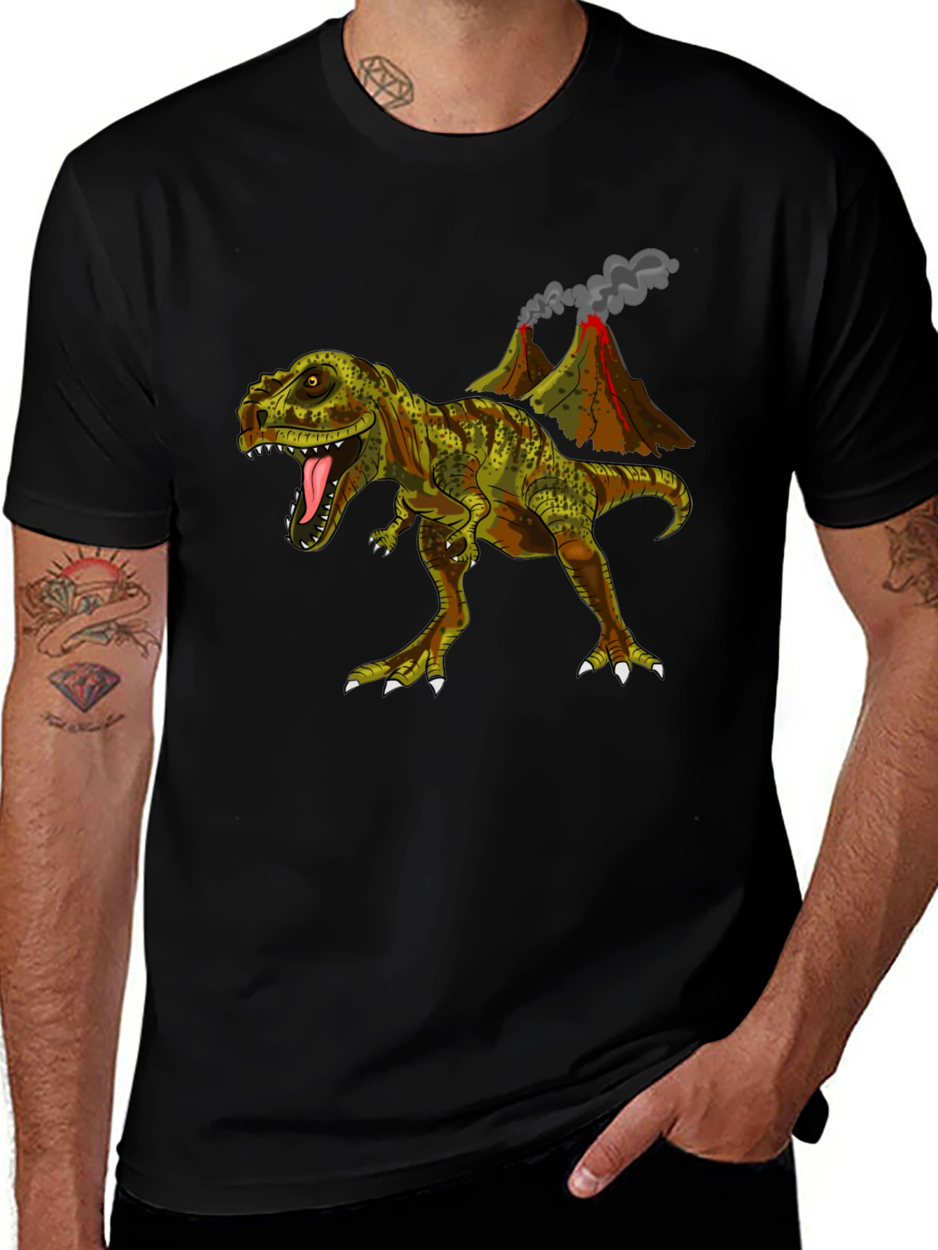 Dino Volcano T-Shirt - Jurassic Cool