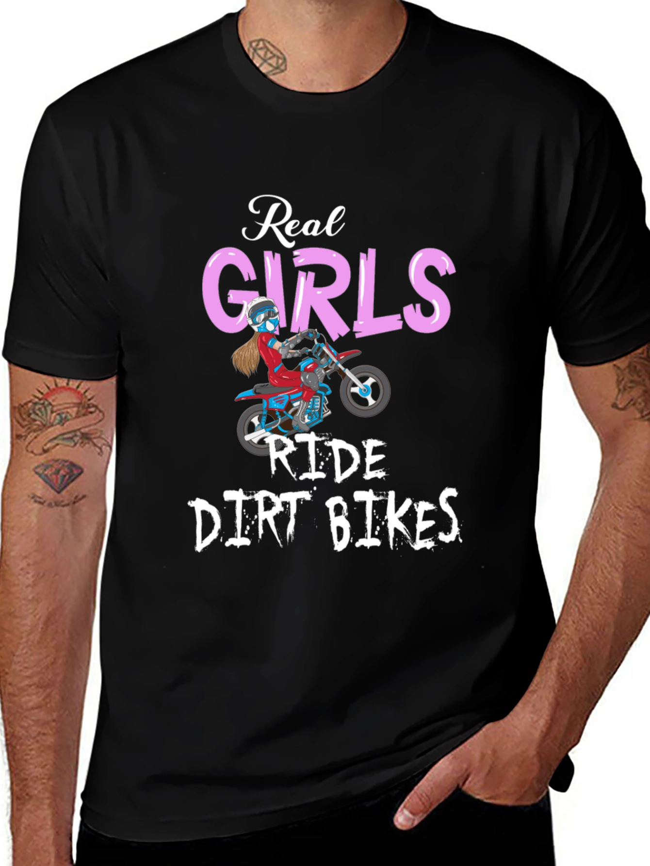 Real Girls Ride Dirt Bikes Graphic Tee