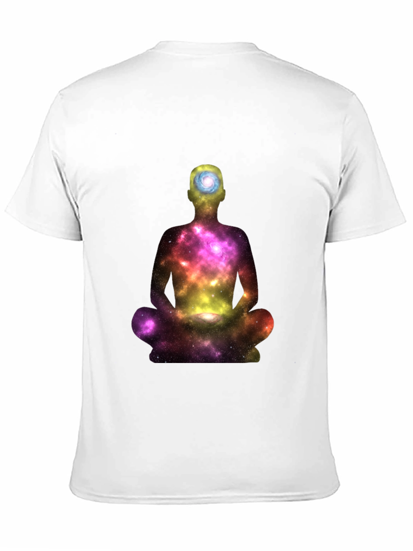 Meditating Galaxy Man Black T-Shirt