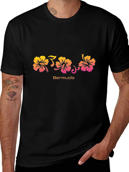 Bermuda Hibiscus Floral Graphic T-Shirt