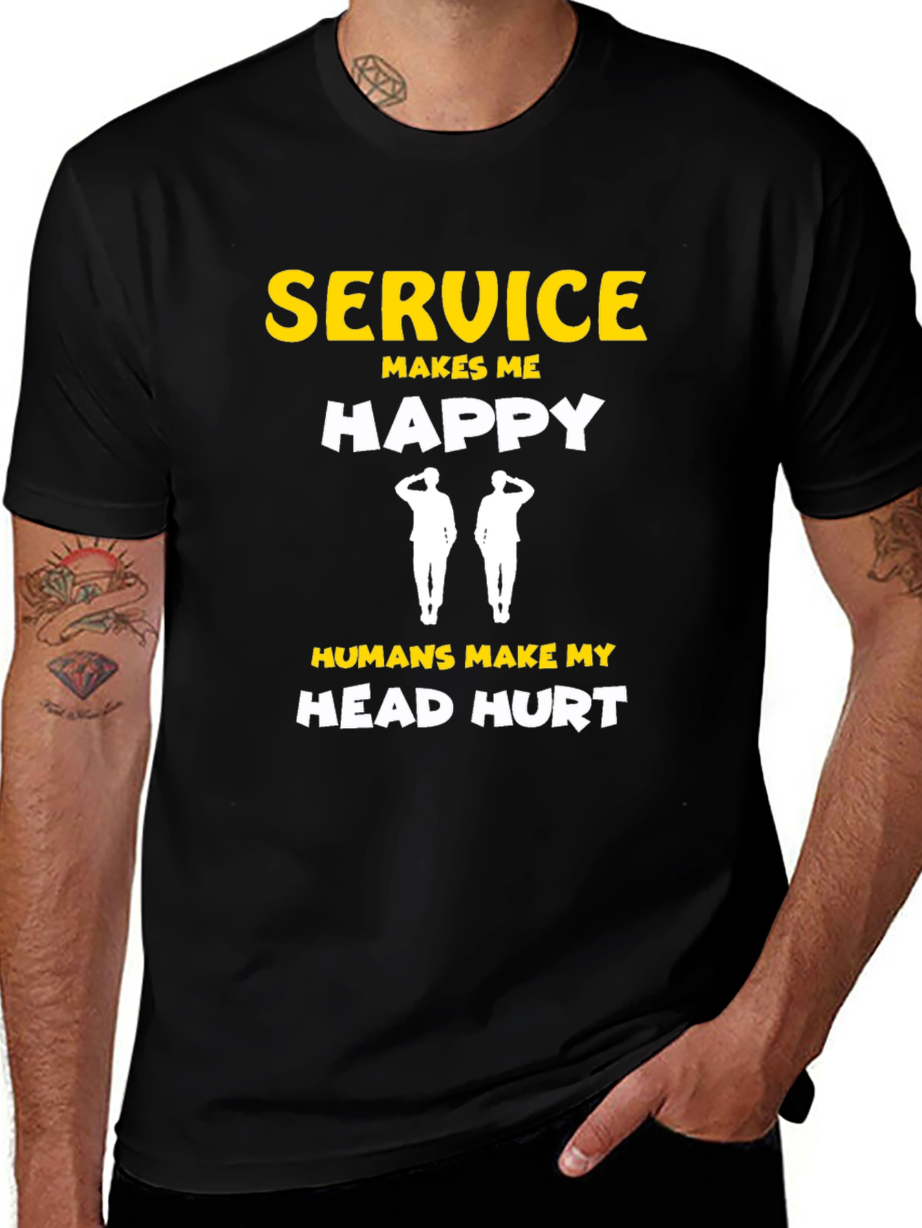 Service Makes Me Happy Graphic T-Shirt
