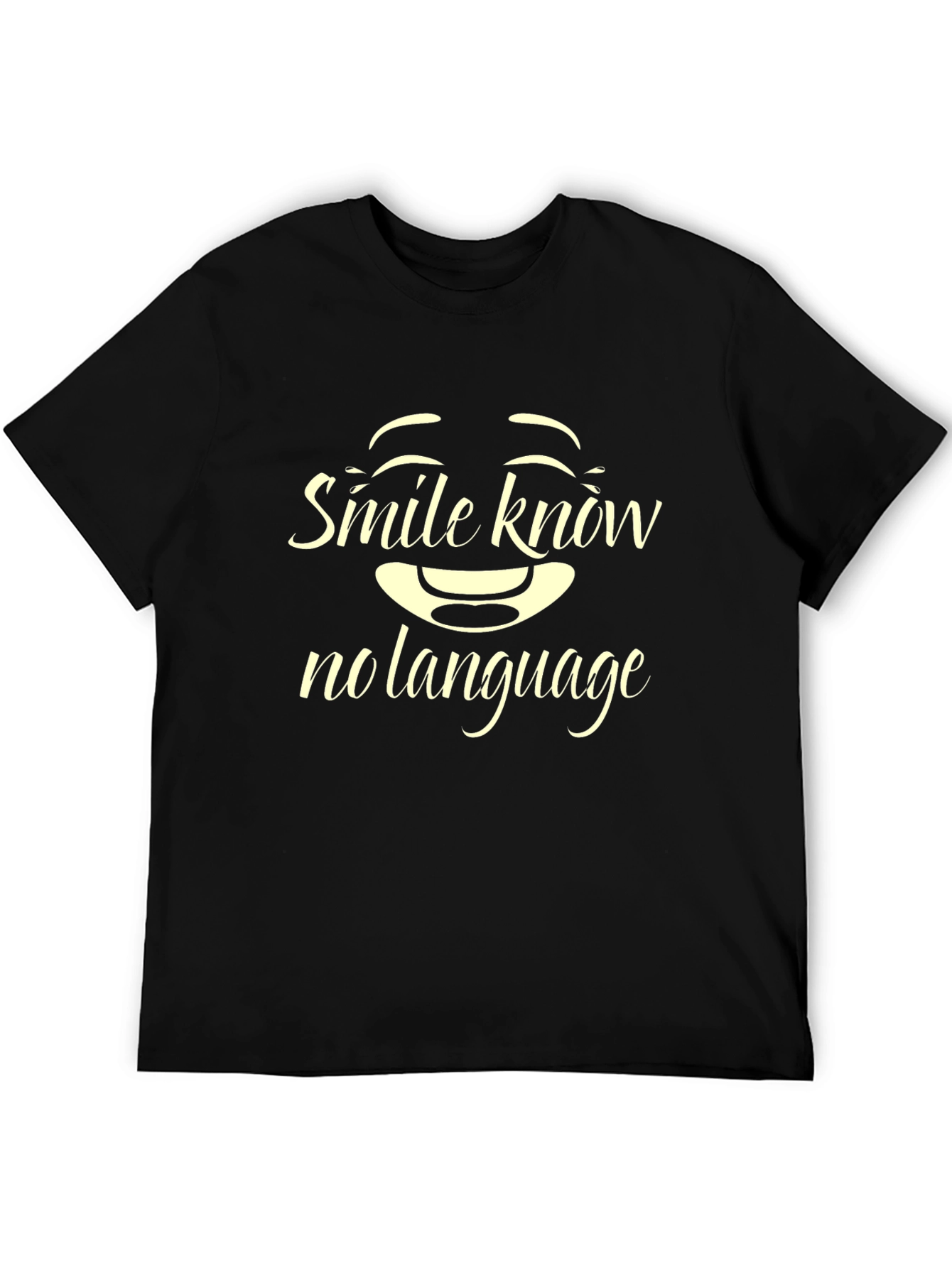 Smile Knows No Language Black T-Shirt