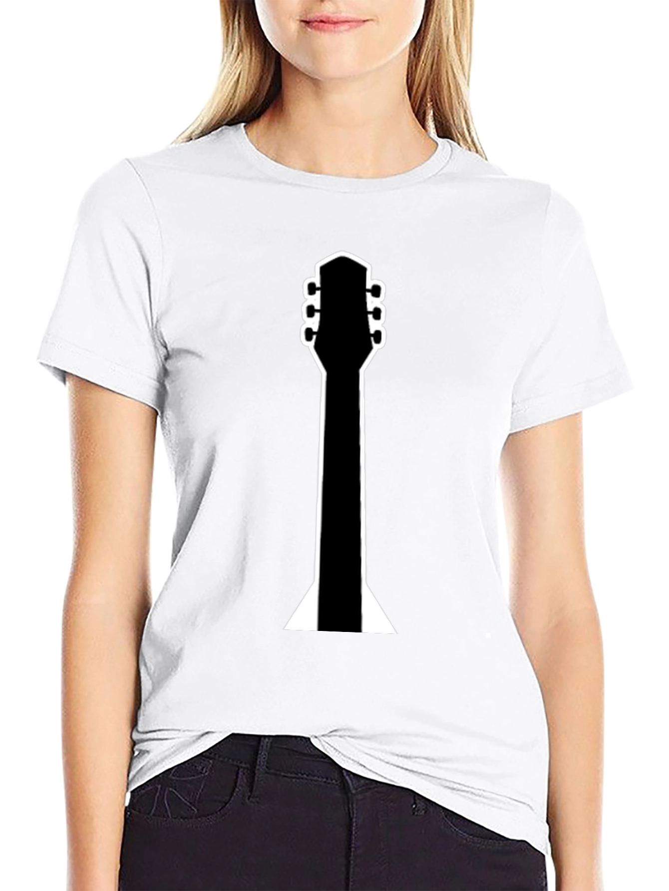 Guitar Neck Graphic Black T-Shirt