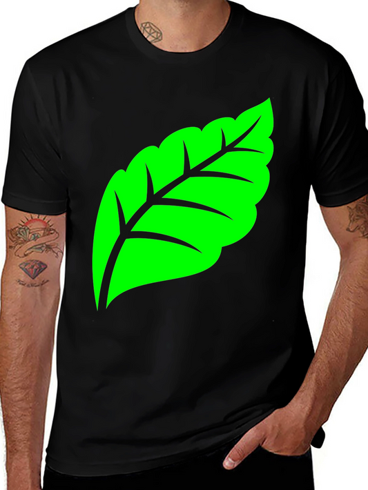 Green Leaf Graphic Tee - Nature Inspired Design