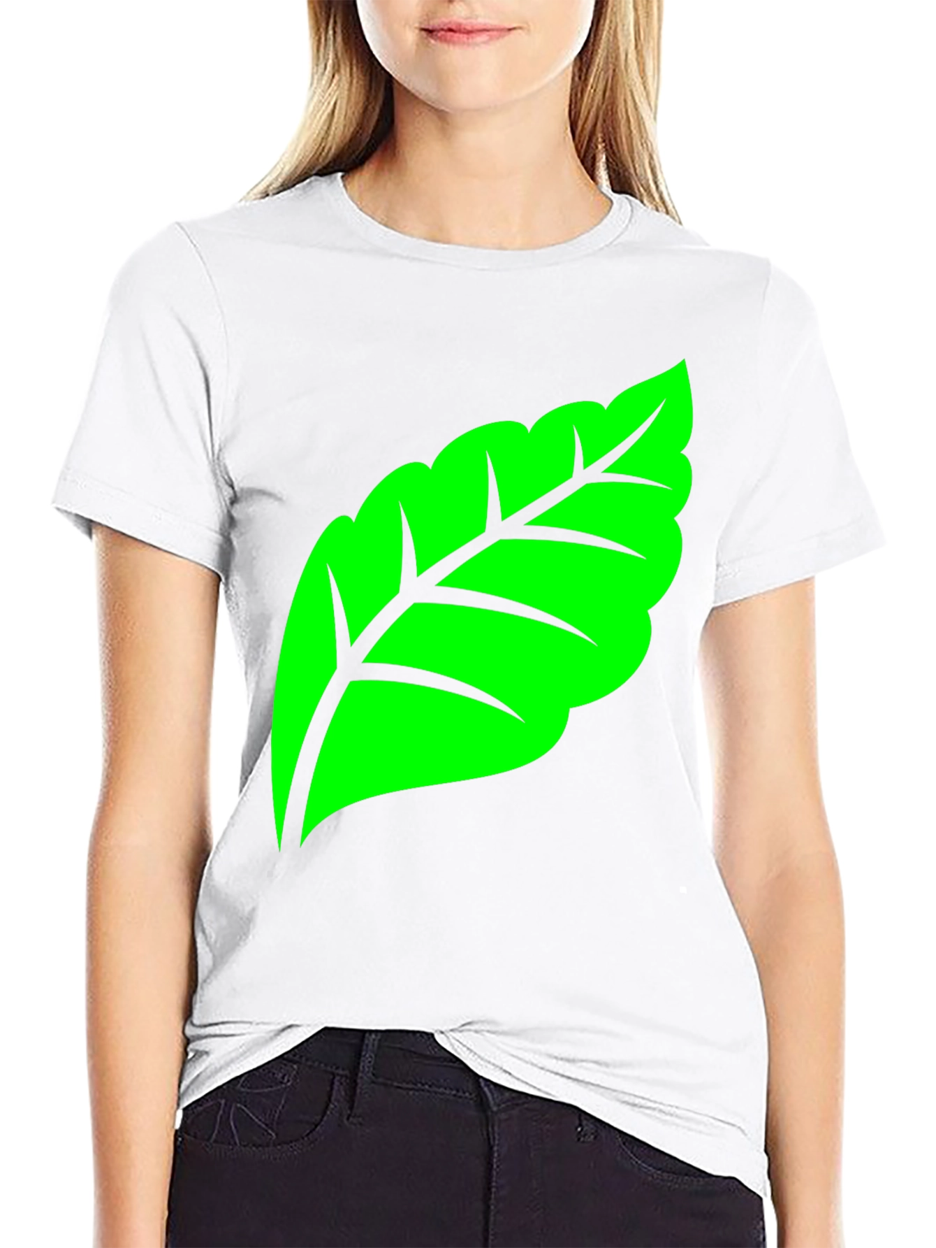 Green Leaf Graphic Tee - Nature Inspired Design
