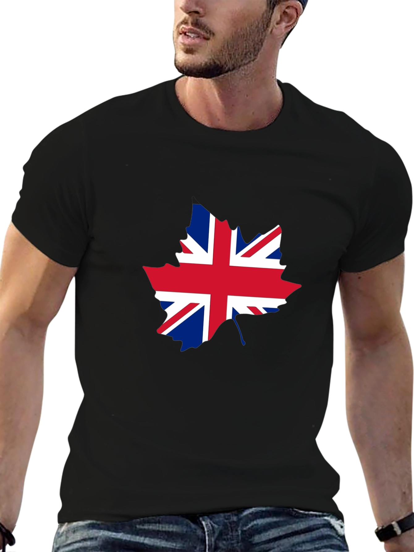 Union Jack Maple Leaf Graphic T-Shirt