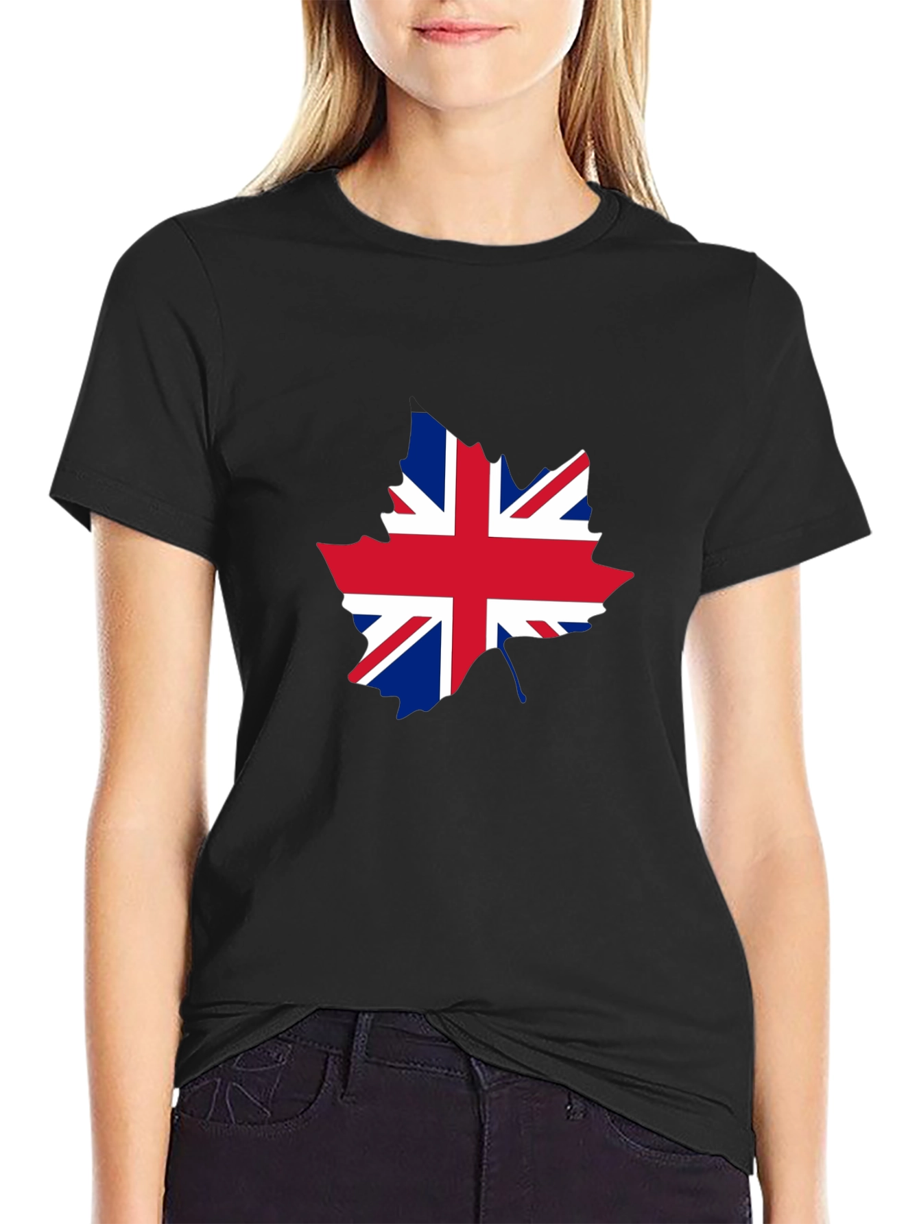 Union Jack Maple Leaf Graphic T-Shirt