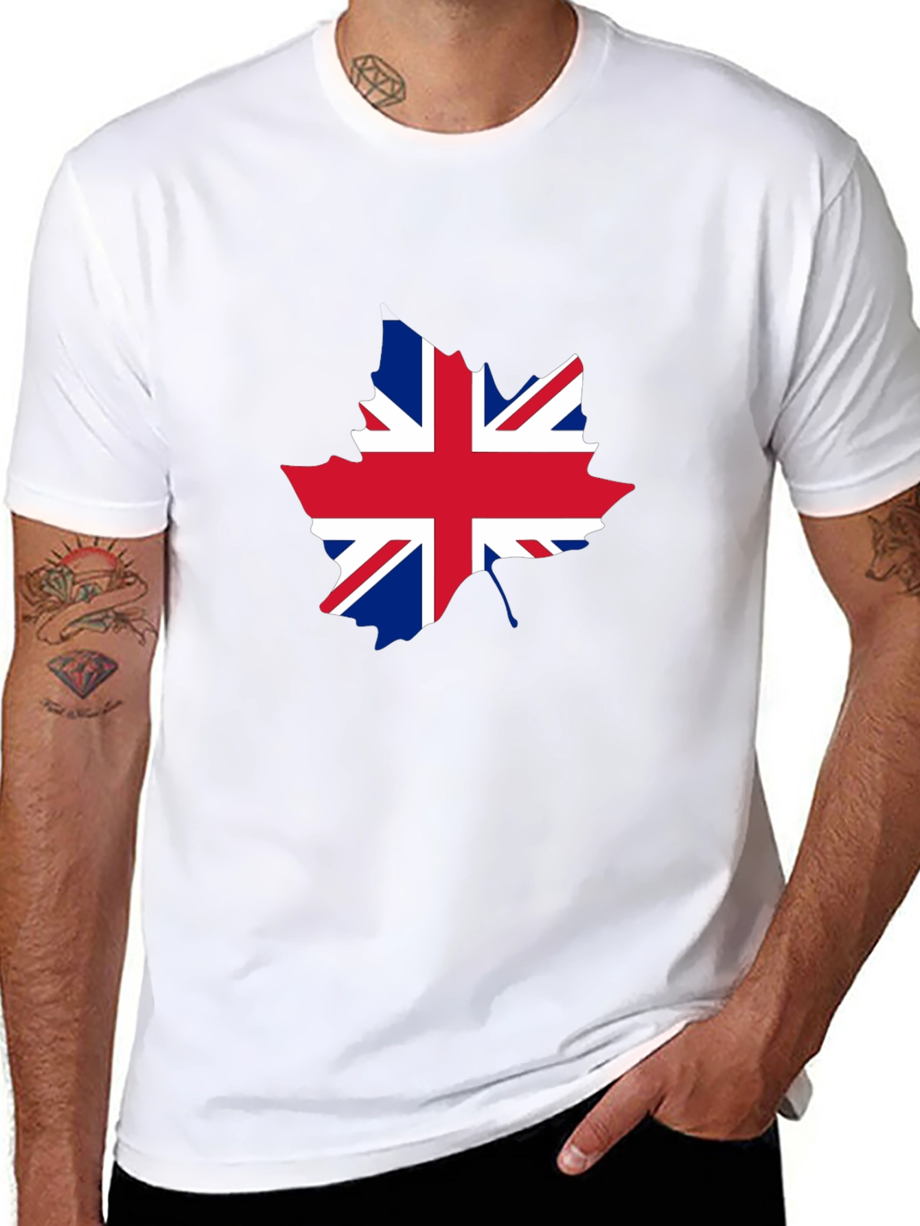 Union Jack Maple Leaf Graphic T-Shirt