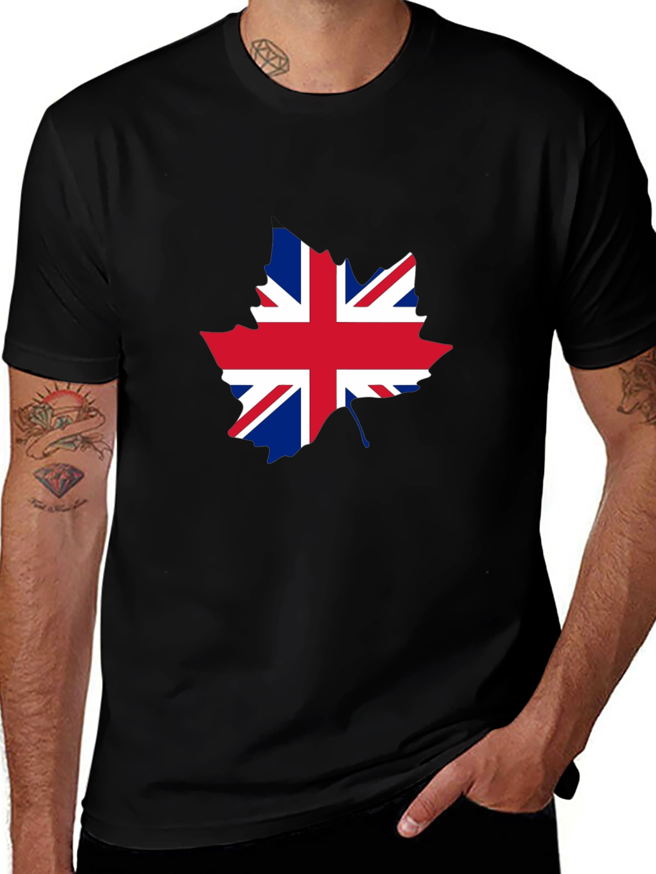Union Jack Maple Leaf Graphic T-Shirt