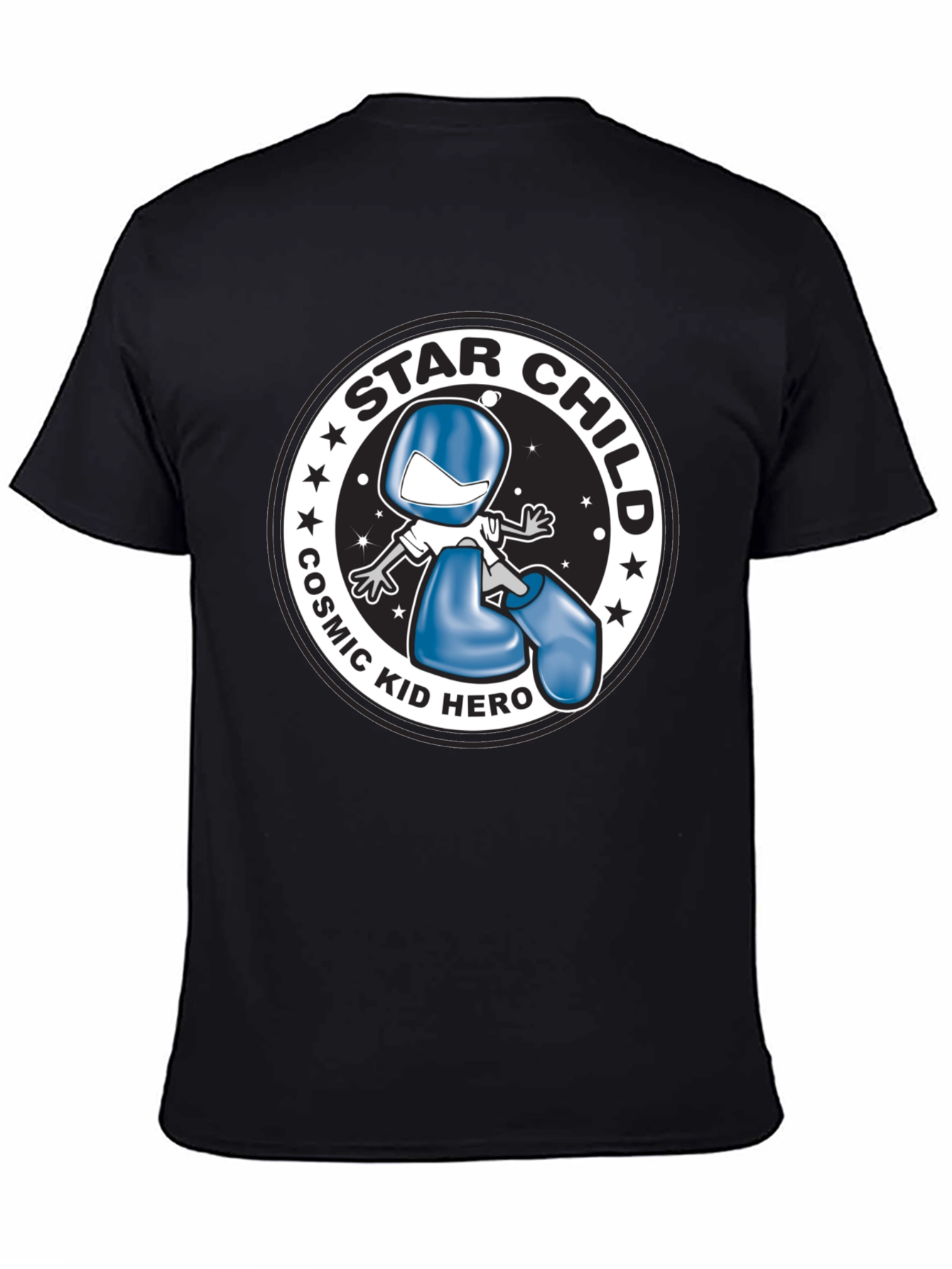 Star Child Cosmic Kid Hero Black T-Shirt