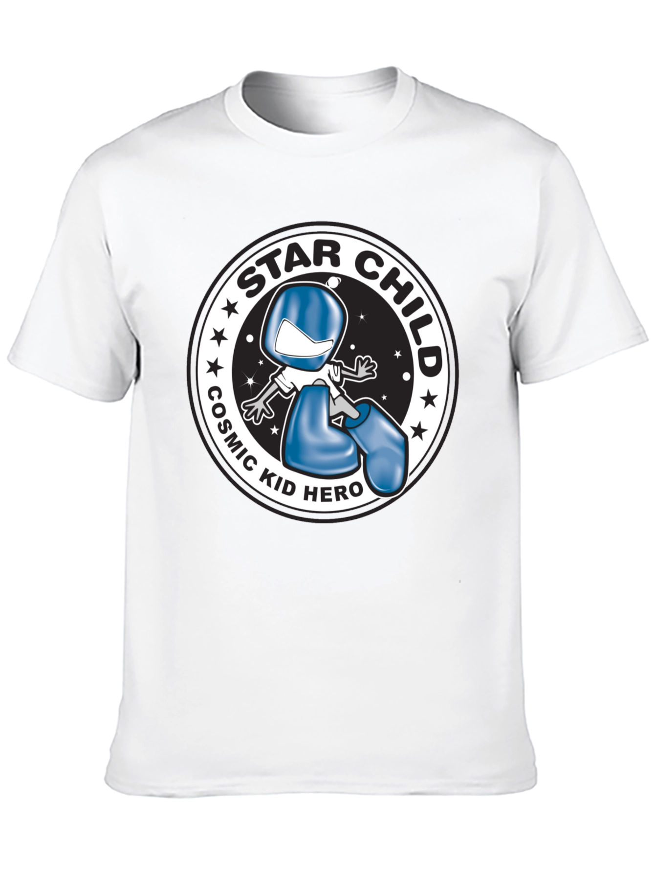 Star Child Cosmic Kid Hero Black T-Shirt