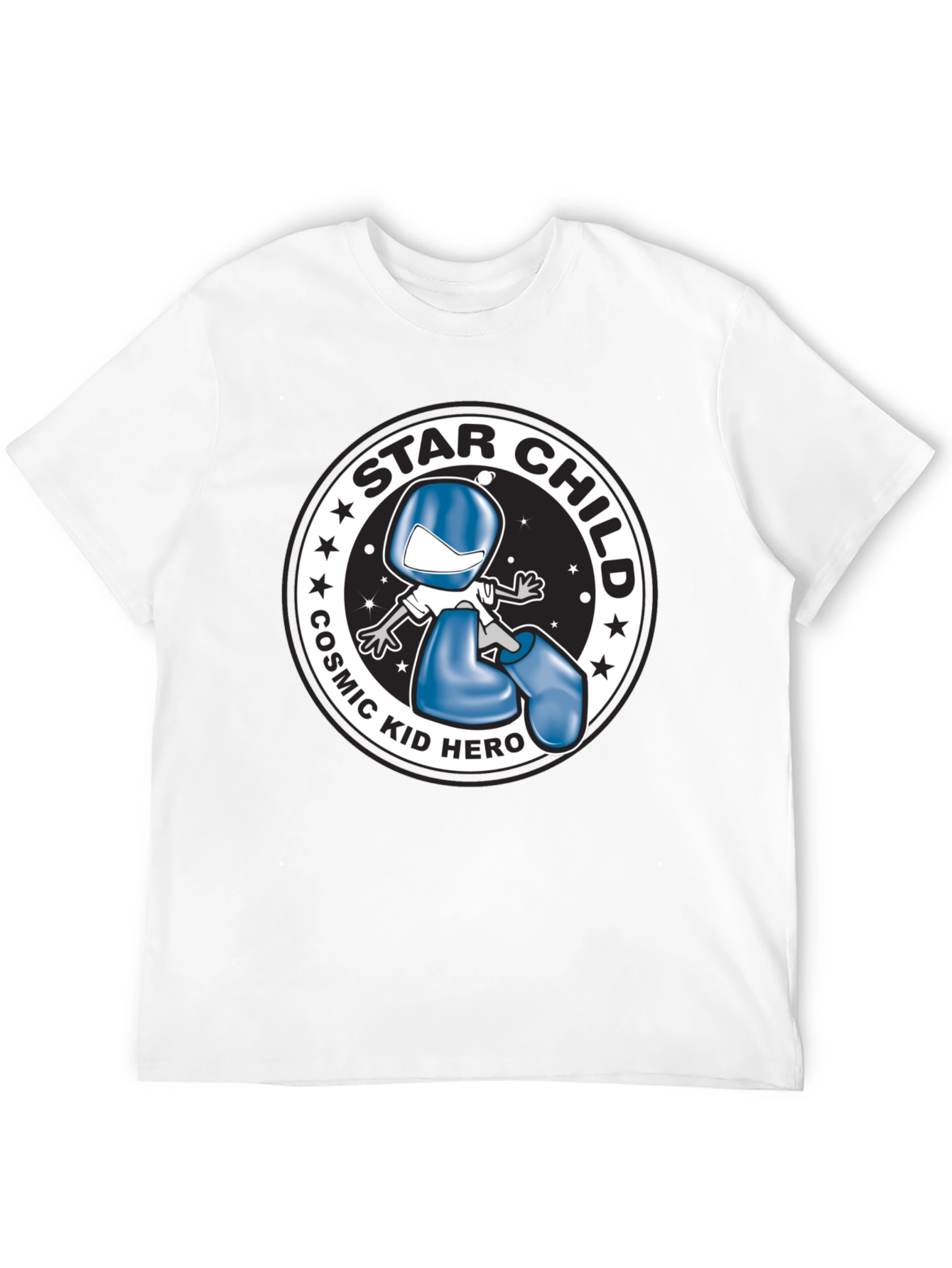 Star Child Cosmic Kid Hero Black T-Shirt