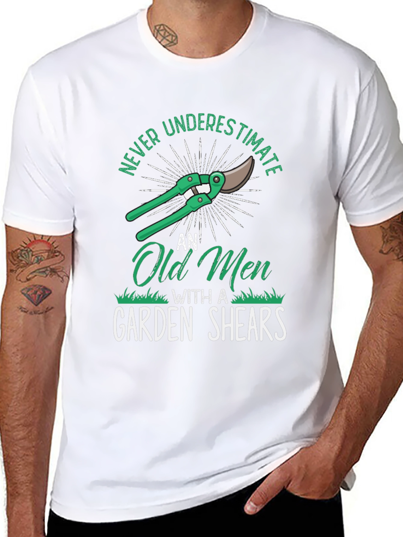 Never Underestimate Old Men Garden Shears T-Shirt