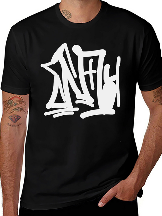 Black T-Shirt with White Graphic