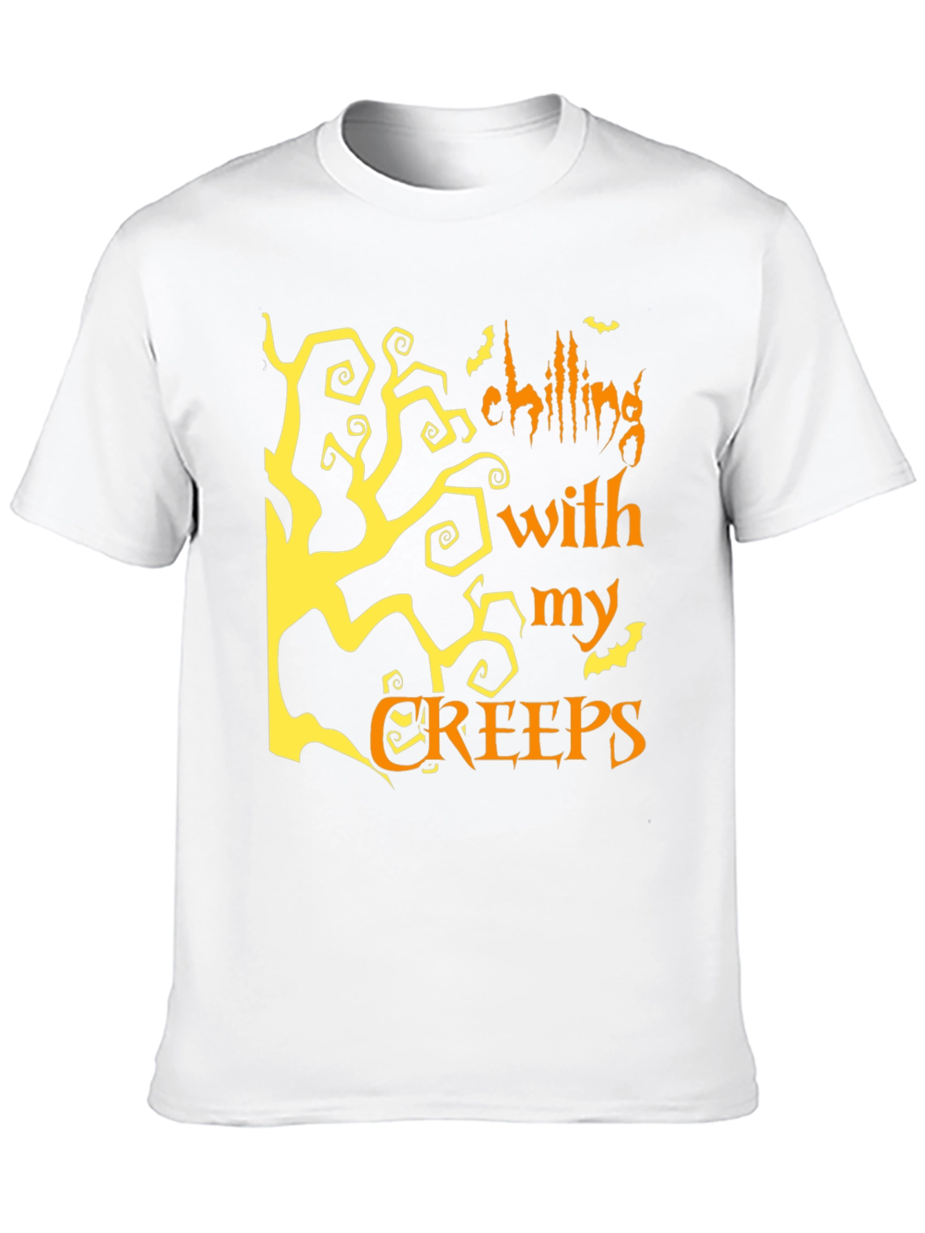 Halloween Chilling With My Creeps Black Graphic T-Shirt