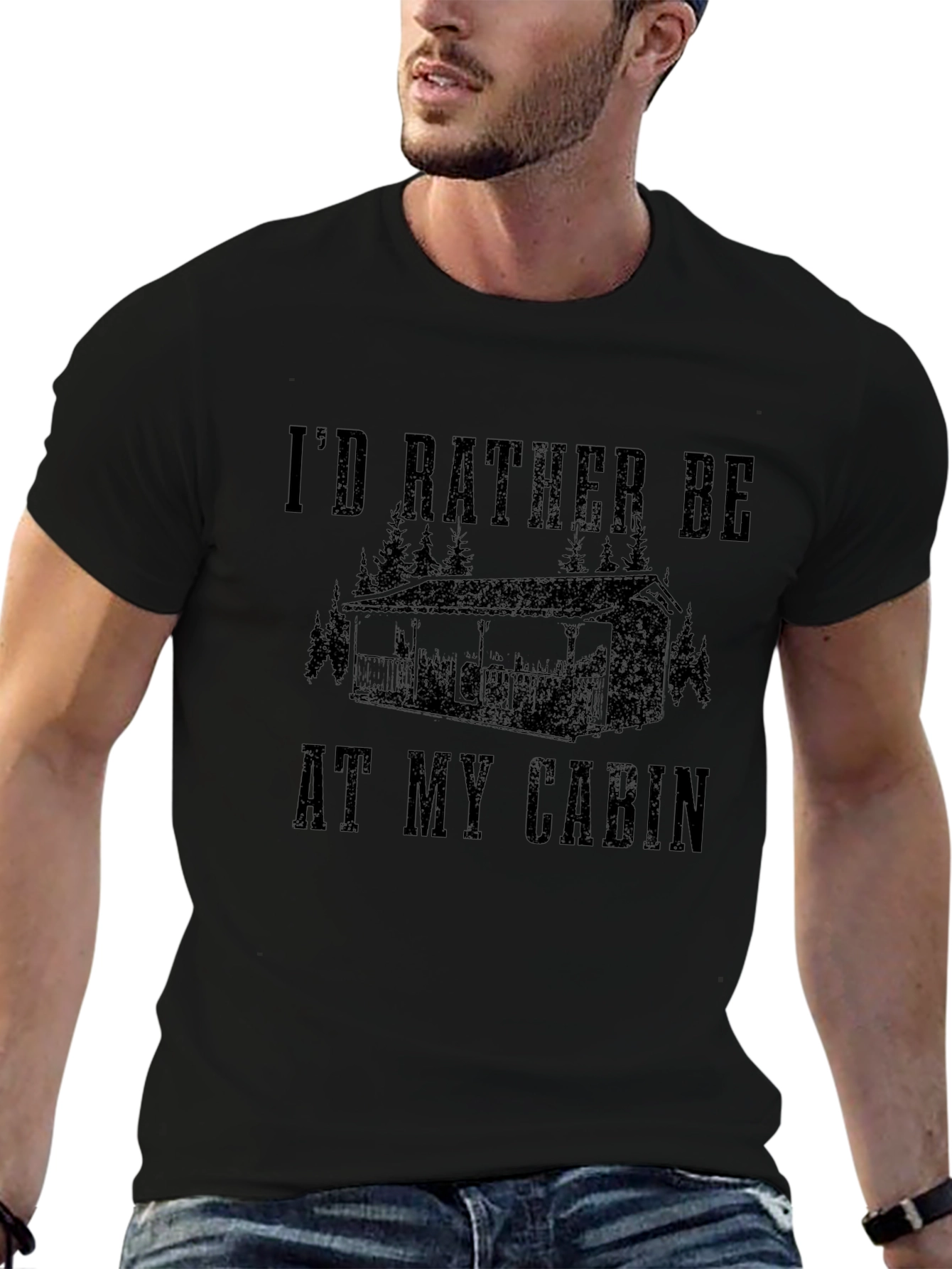 Id Rather Be At My Cabin Graphic T-Shirt