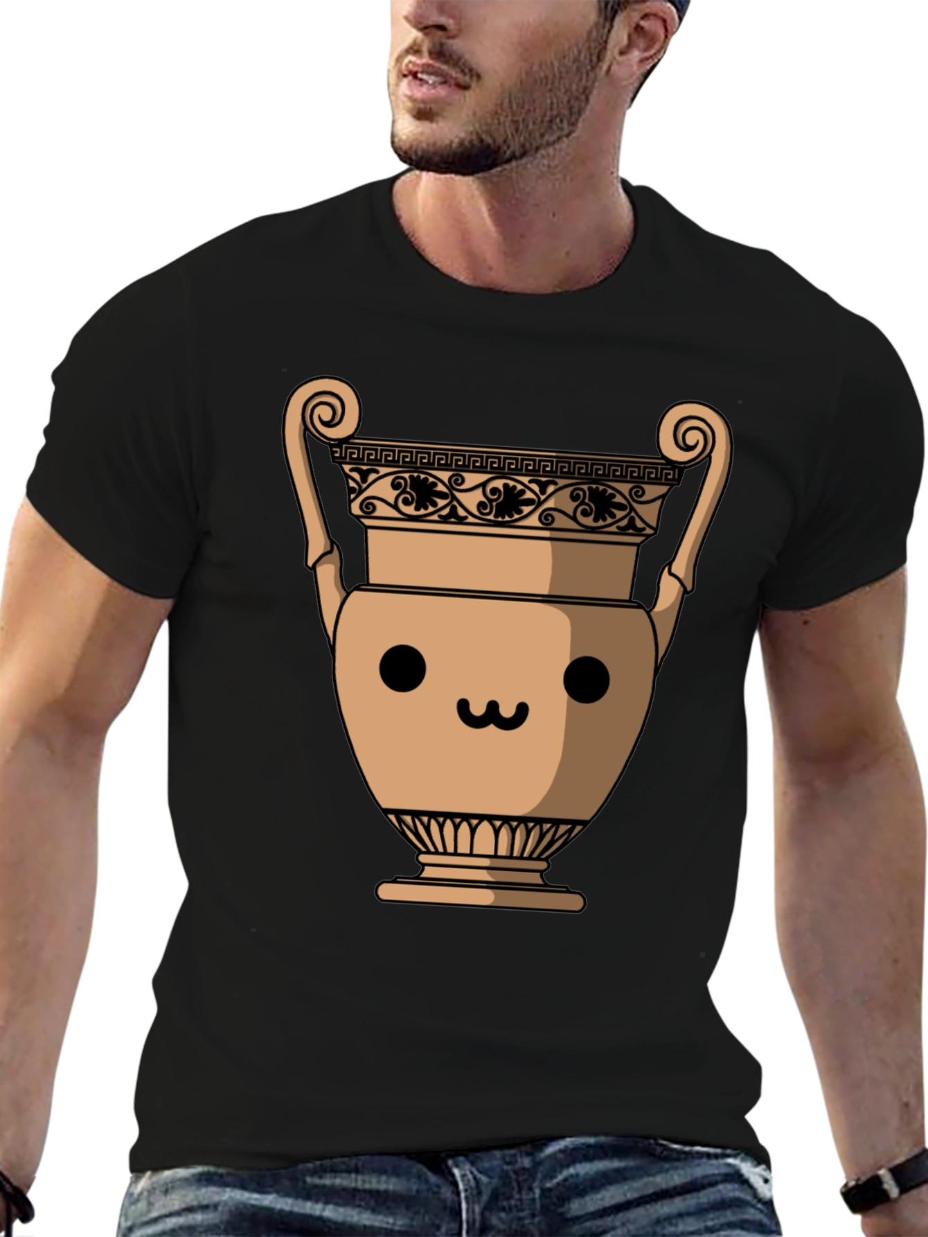 Kawaii Vase Graphic T-Shirt - Unisex Crew Neck