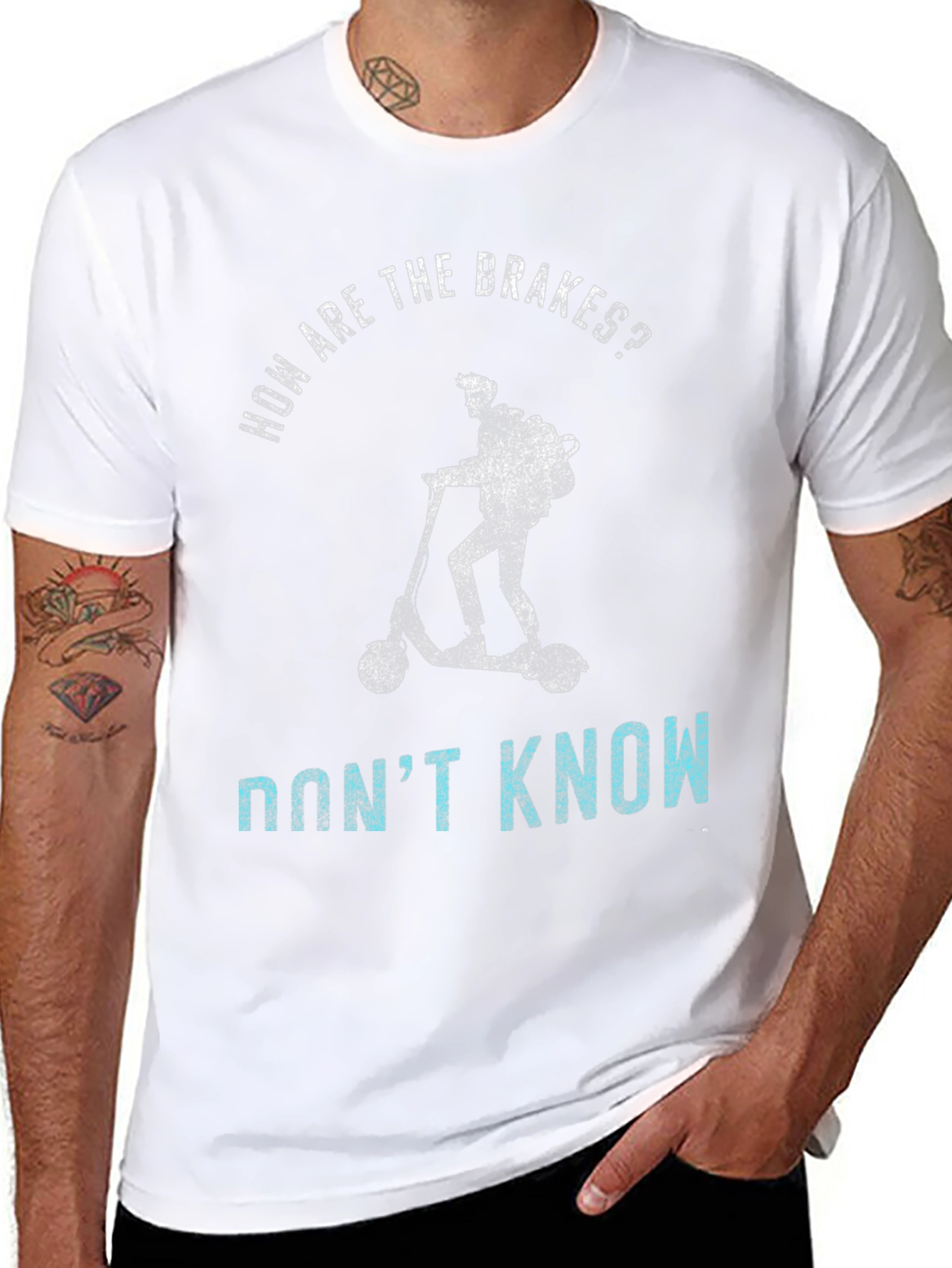 Funny Scooter T-Shirt: How Are The Brakes? Dont Know!