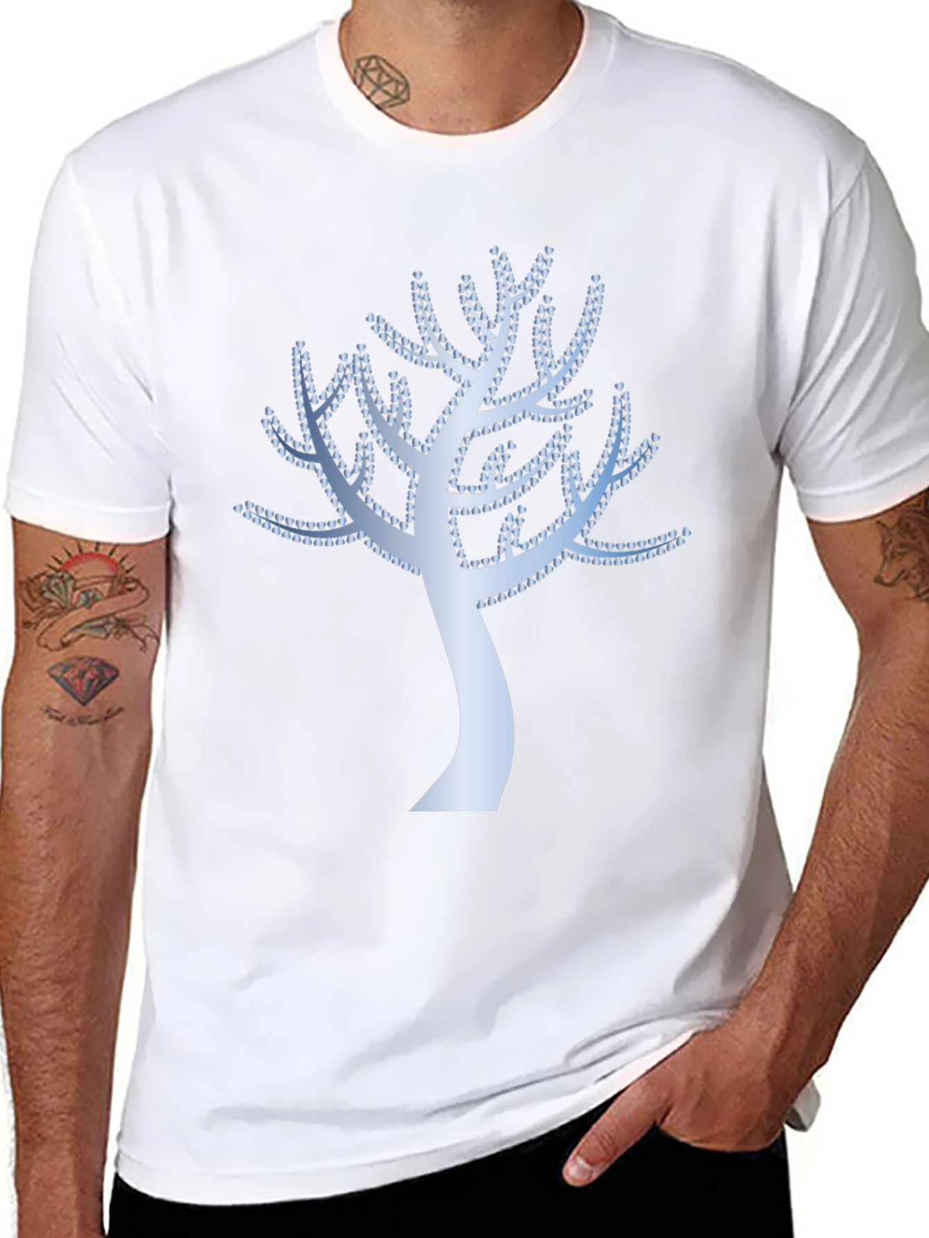 Stylish Tree Graphic Black T-Shirt